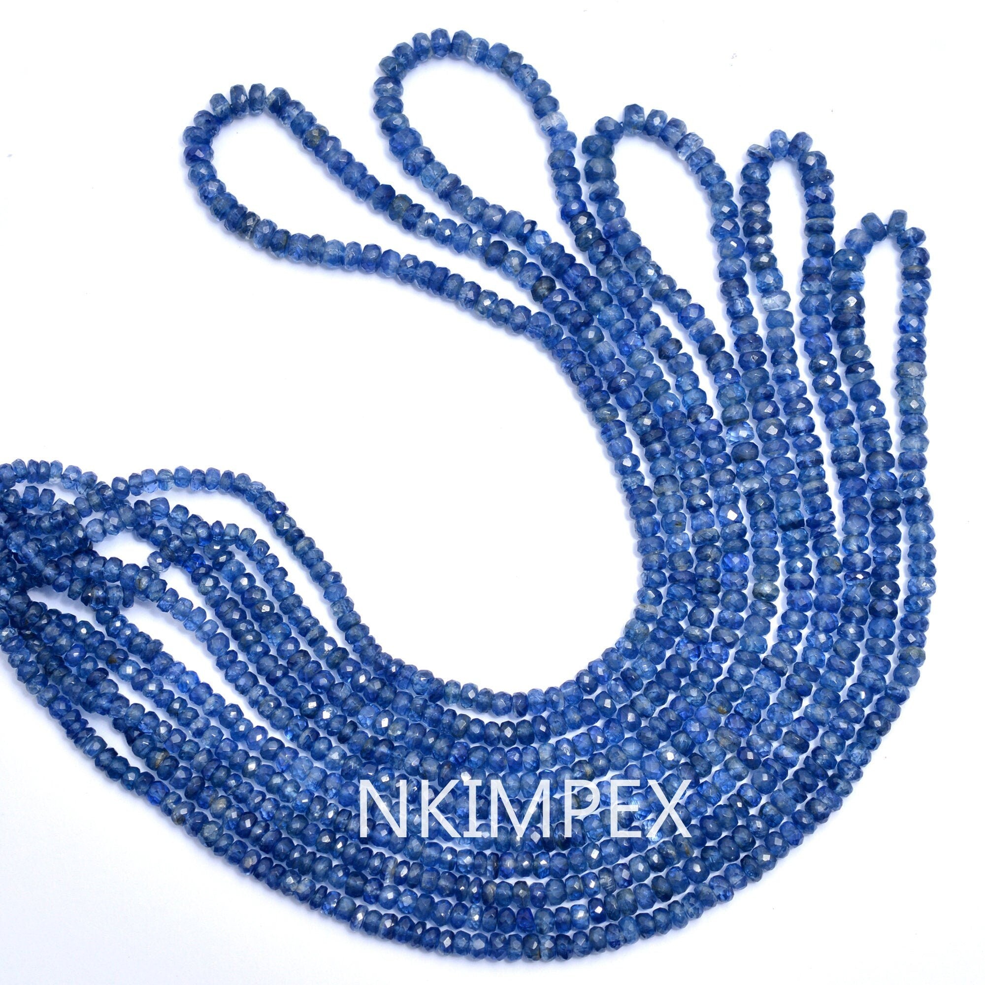 Natural Kyanite Faceted Rondelle Beads, 3 To 4 mm, 16 Inch, (SKU031)