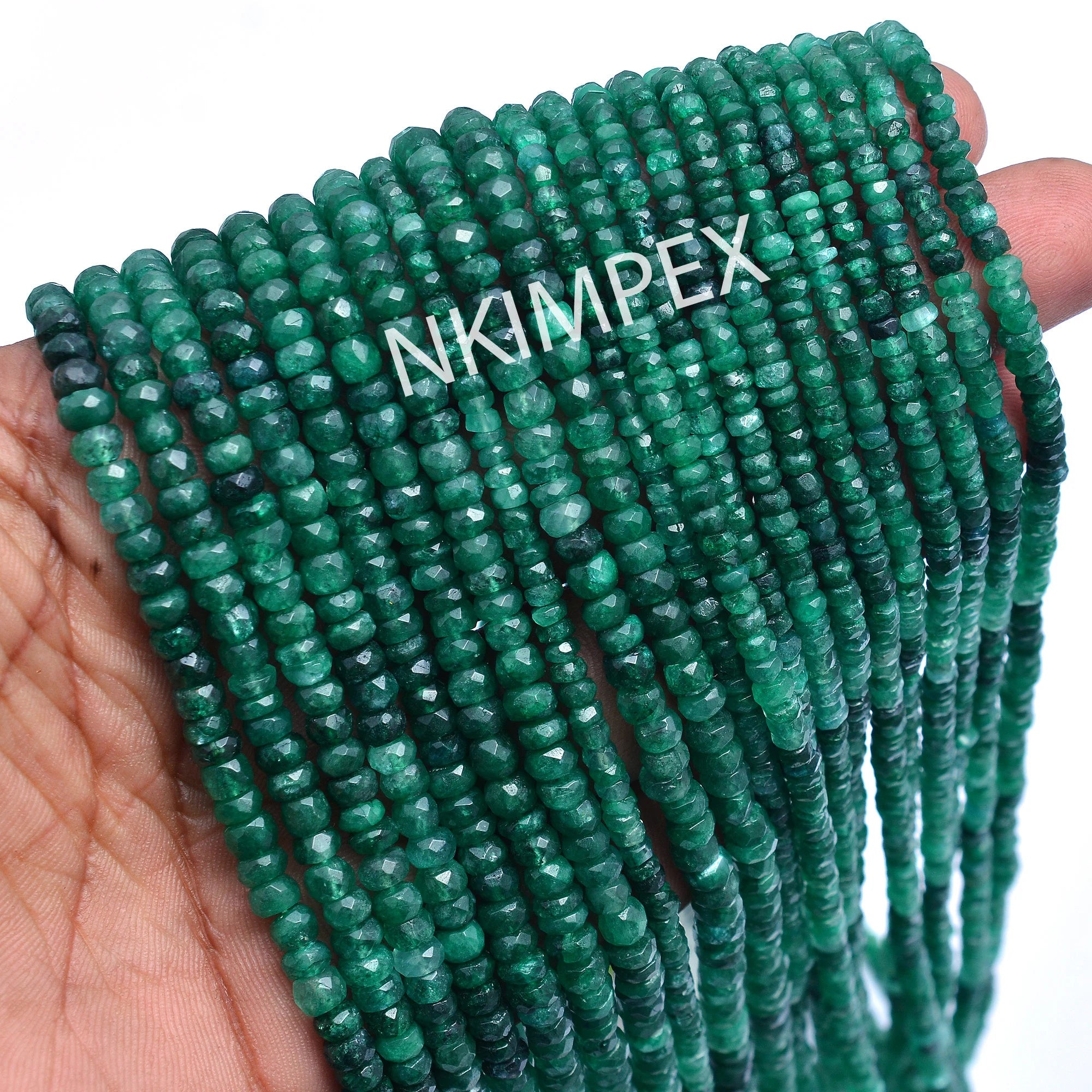 Beryl Dyed Faceted Rondelle Beads, 13 Inch Strand, Unique Gemstone Beads, (SKU049)
