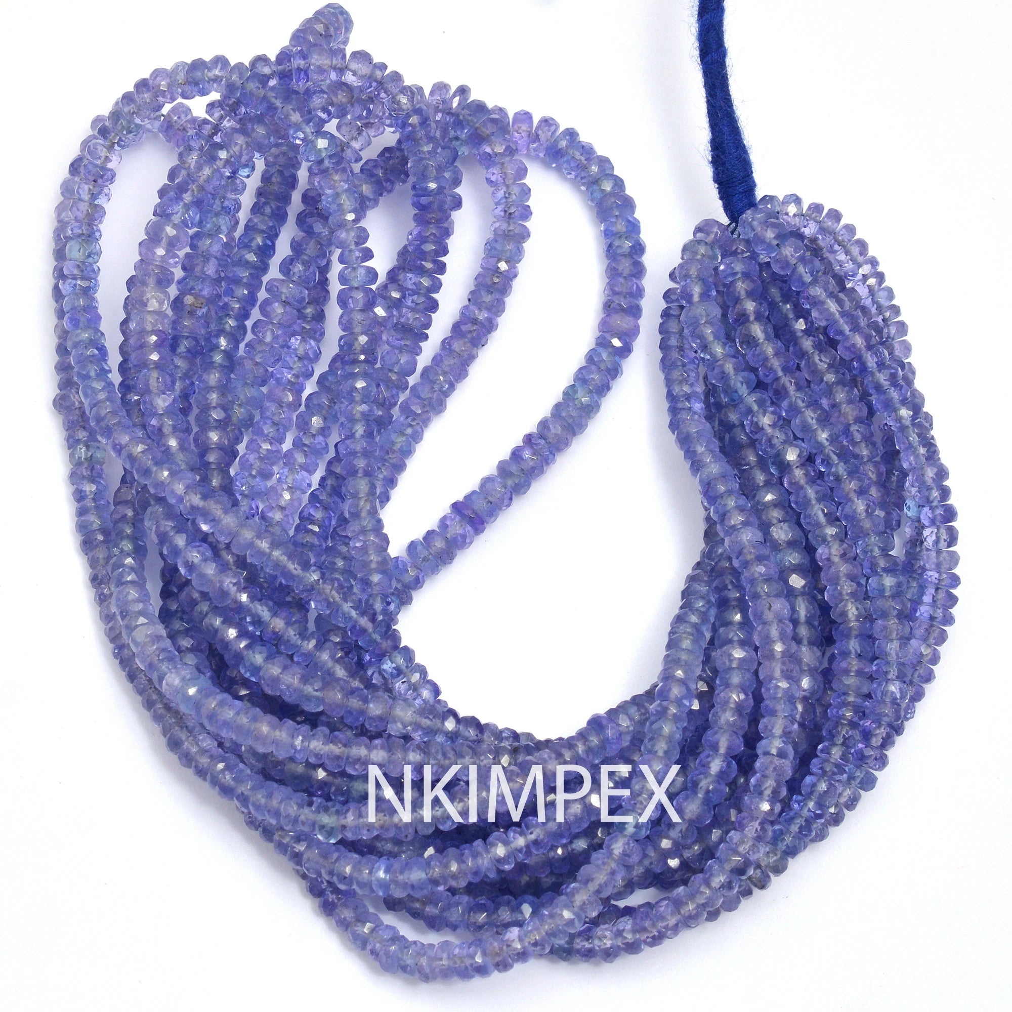 Natural Tanzanite Faceted Rondelle Beads, Tanzanite Jewelry Making Gemstone Beads, 16 Inch Strand, (SKU051)