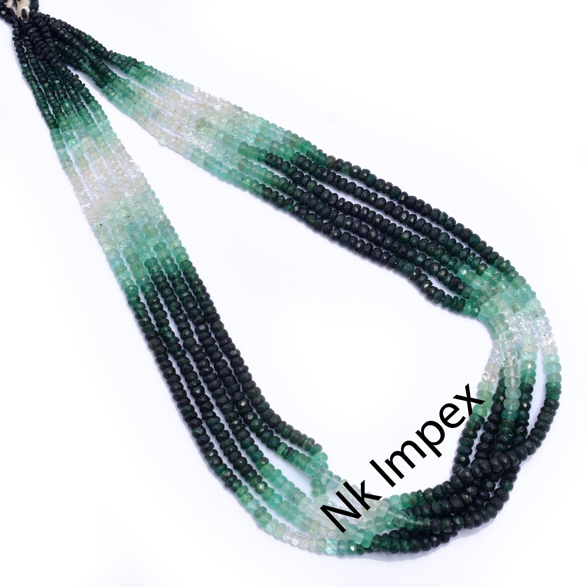 Natural Emerald Shaded Faceted Rondelle Beads, 2.5 mm To 4 mm, Emerald Shaded Beads, Emerald Jewelry Making Gemstone Beads, 16 Inch