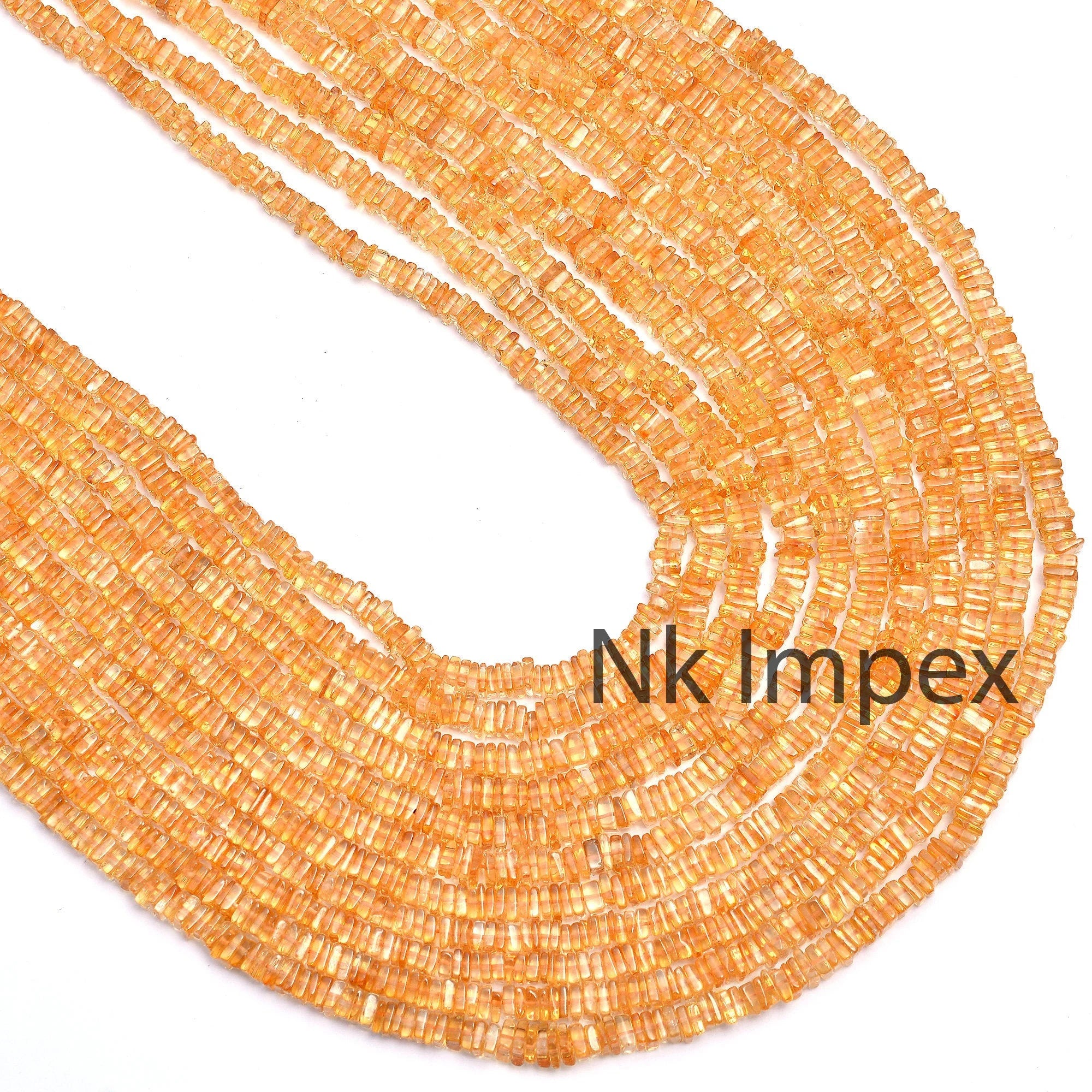 Natural Citrine Smooth Square Beads, Citrine Square Beads, Square Gemstone, Jewelry Making Beads, 16 Inch, SKU 113