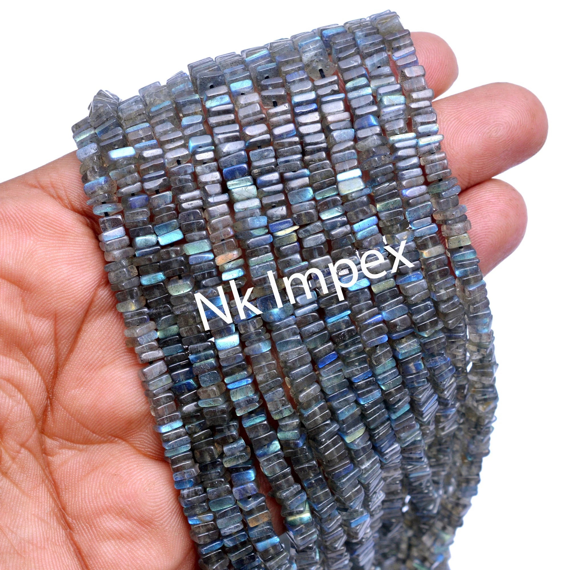 Natural Labradorite Smooth Square Beads, Labradorite Square Beads, Labradorite Jewelry Making Gemstone Beads, 16 Inch, SKU 105