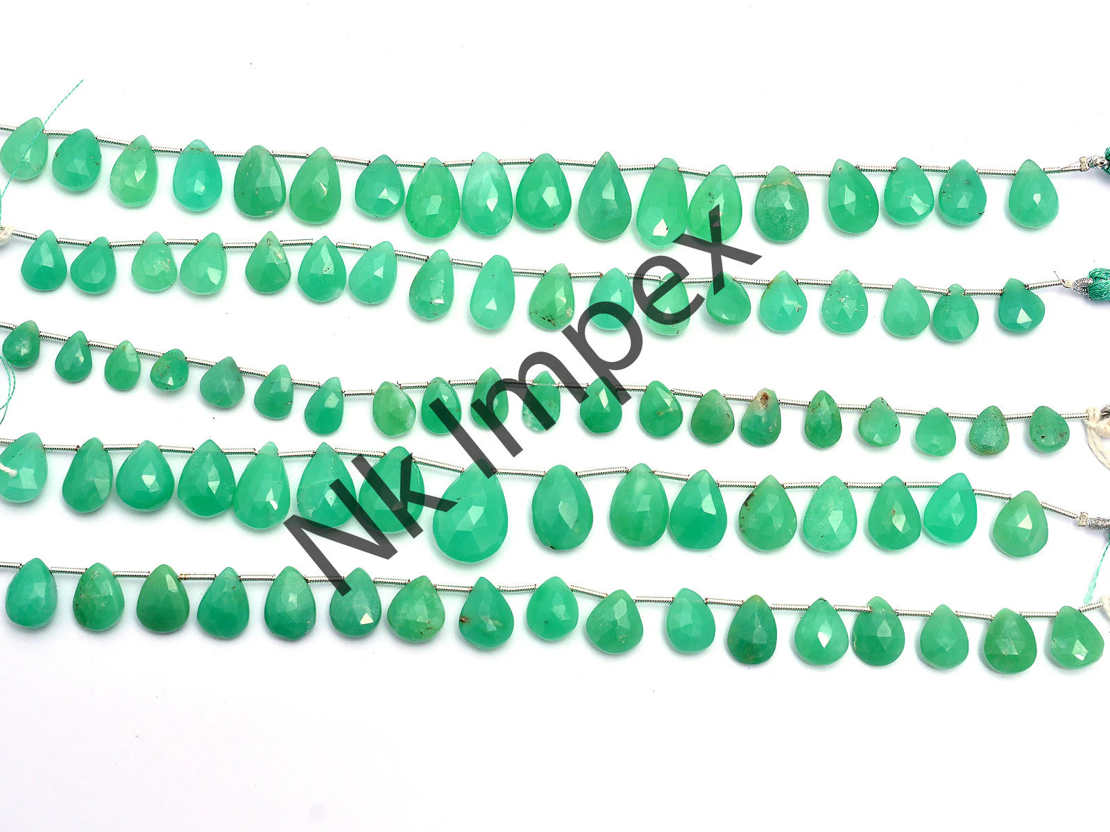 Natural Chrysoprase Faceted Pear Beads, Chrysoprase Pear, Chrysoprase Pear Gemstone, Pear Jewelry Making Beads, 8 Inch, SKU 115