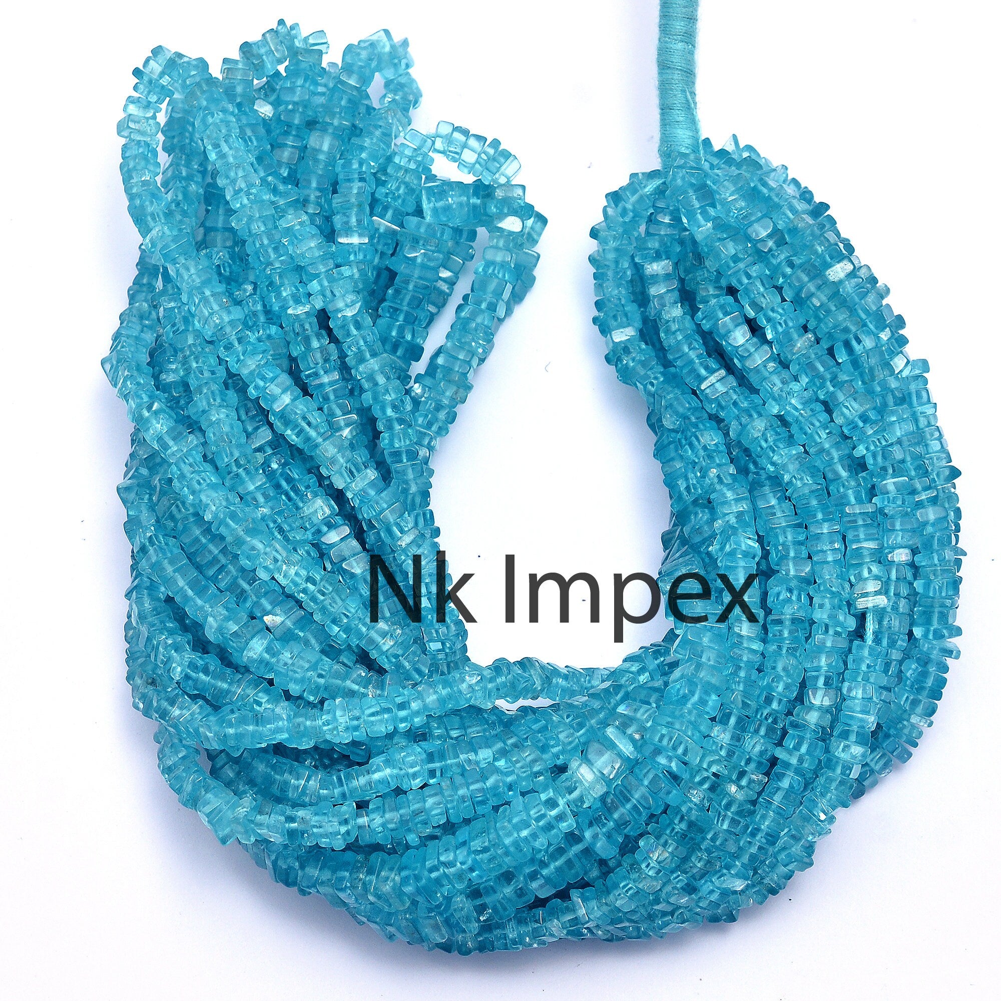 Natural Sky Apatite Smooth Square Beads, Sky Blue Apatite Square, Apatite Square Beads, Gemstone Jewelry, 16 Inch, SKU 118