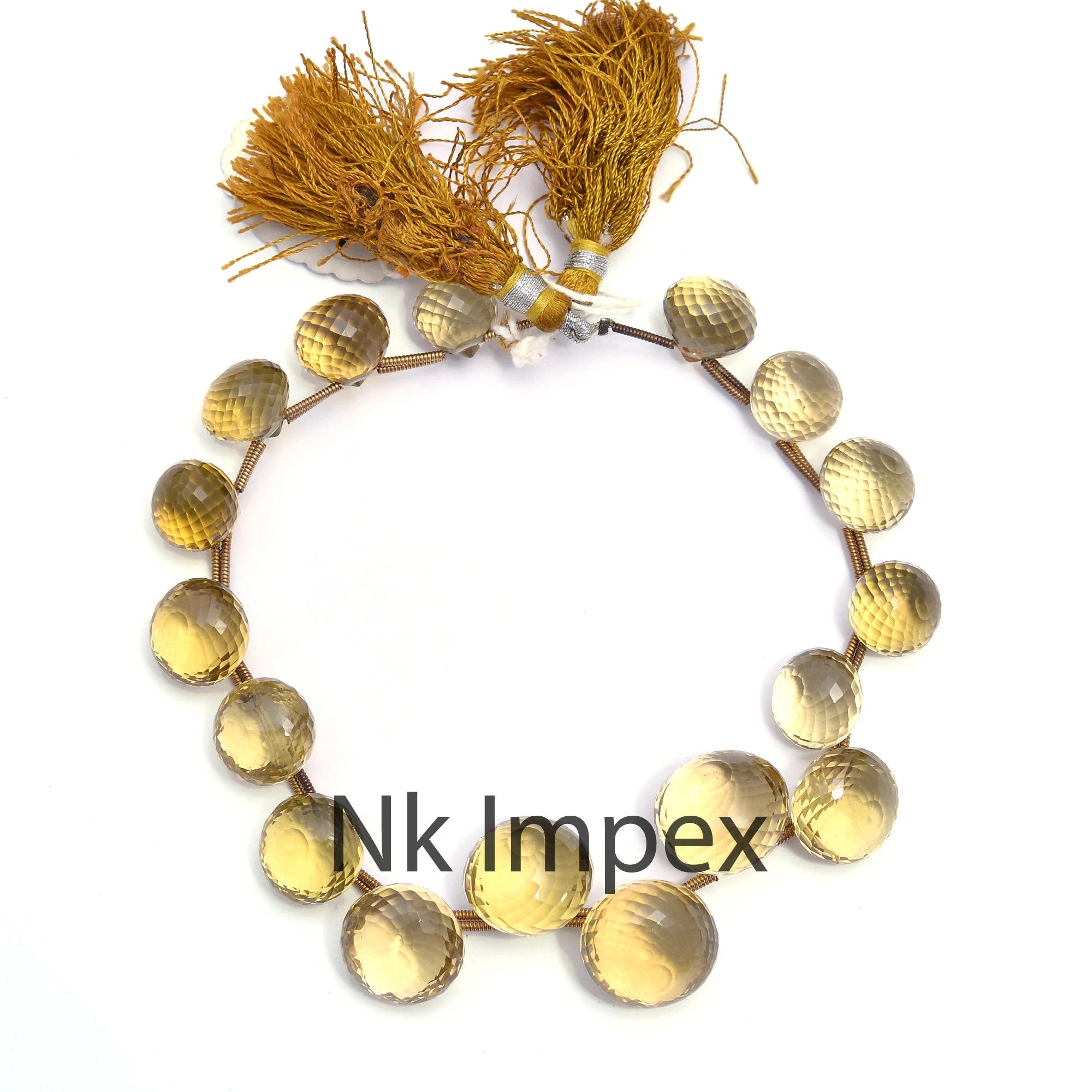 Natural Lemon Quartz Faceted Onion Beads, 10 - 13 mm/ 11 - 17 mm, Quartz Onion Shape, Lemon Quartz Beads, Gemstone Jewelry , 9 Inch, SKU 132