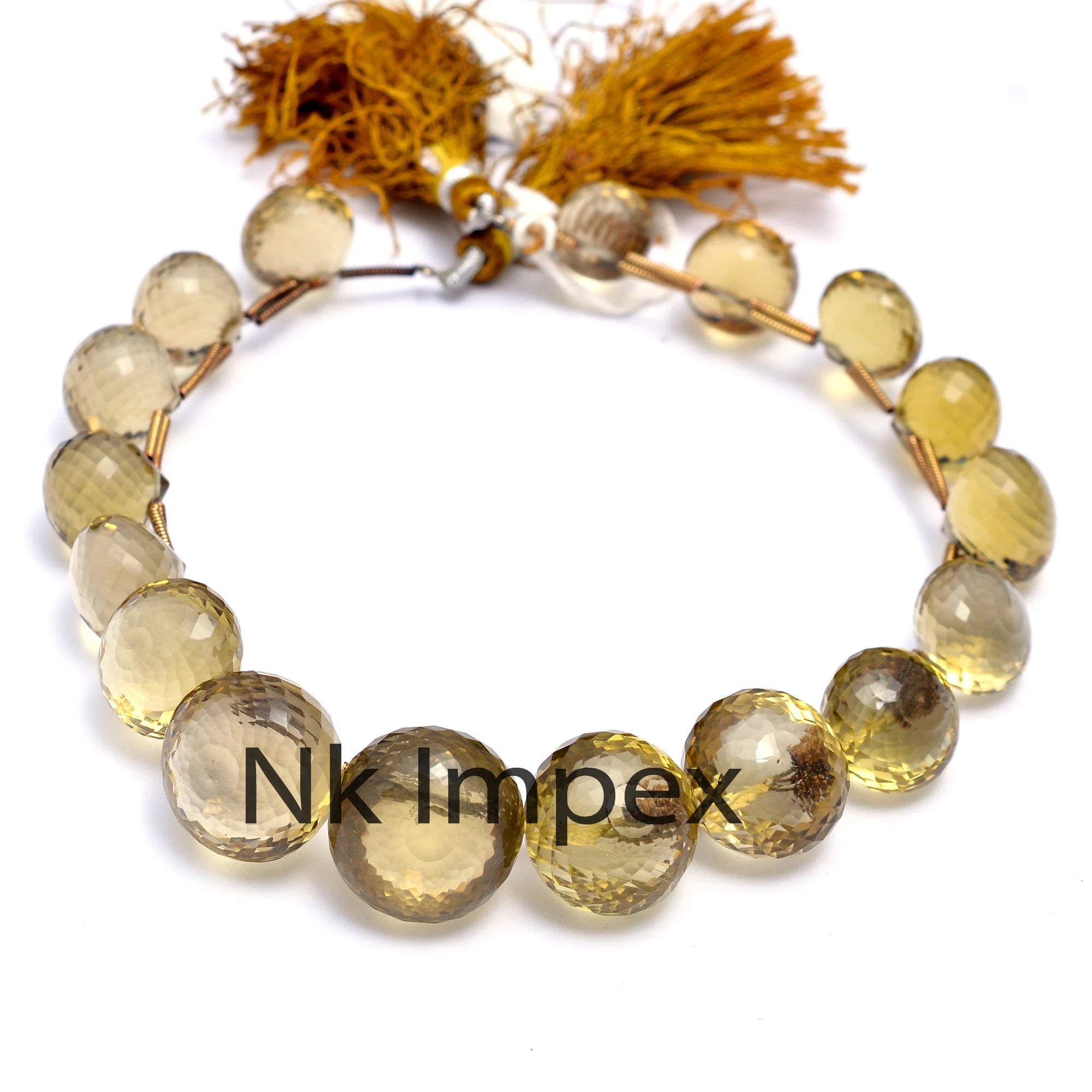 Natural Lemon Quartz Faceted Onion Beads, 10 - 13 mm/ 11 - 17 mm, Quartz Onion Shape, Lemon Quartz Beads, Gemstone Jewelry , 9 Inch, SKU 132