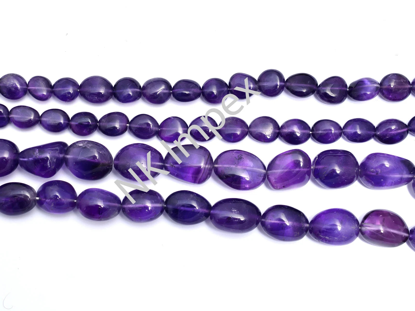 Natural Amethyst Smooth Tumble Beads, Blue Amethyst Tumble, Amethyst Nuggets Beads, Amethyst Jewelry Making Gemstone Beads, SKU No. 124
