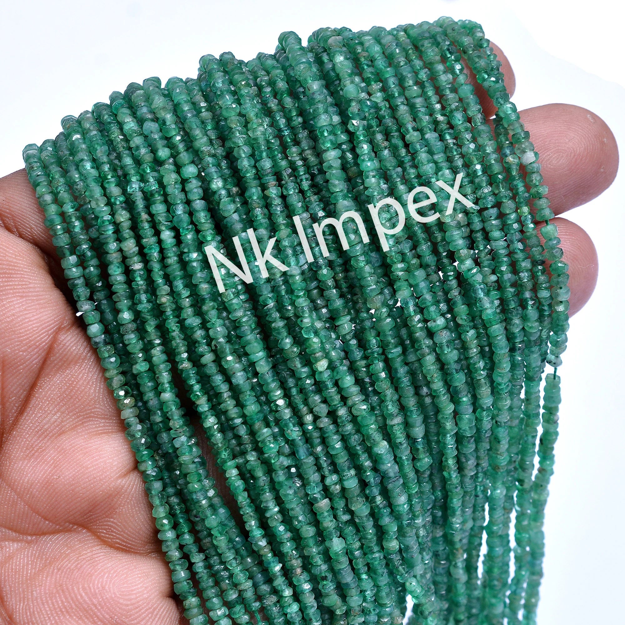 Natural Emerald Faceted Rondelle Beads, 2 mm To 3 mm, Emerald Rondelle Beads, Emerald Beads, Emerald Jewelry Making Beads, 7.5 Inch (SKU138)