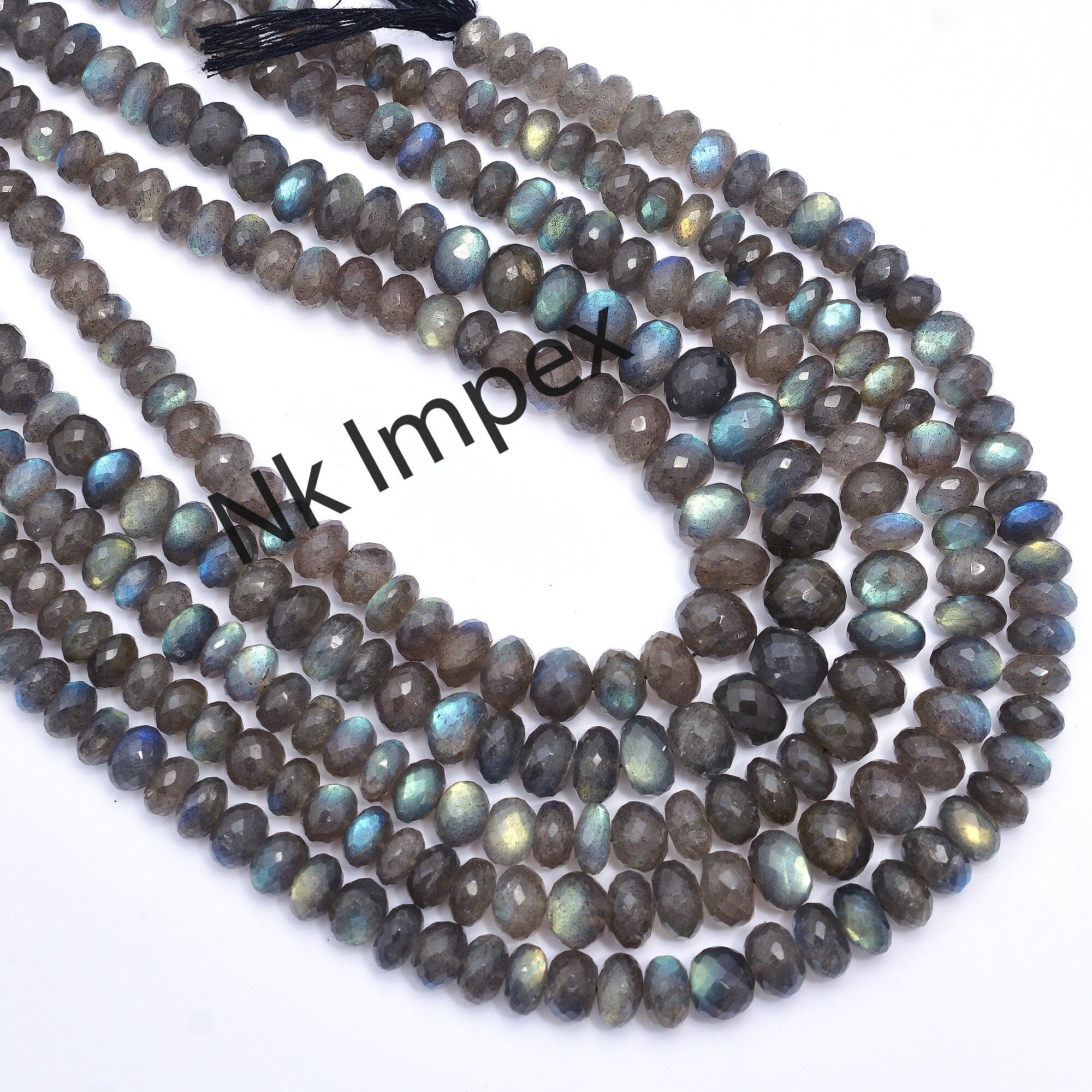 Flashy Labradorite Beads, 9 To 11 mm Beads, 15 Inch Beads Strand, Black Rainbow Beads, Faceted Rondelle Beads, Top Quality (SKU169)