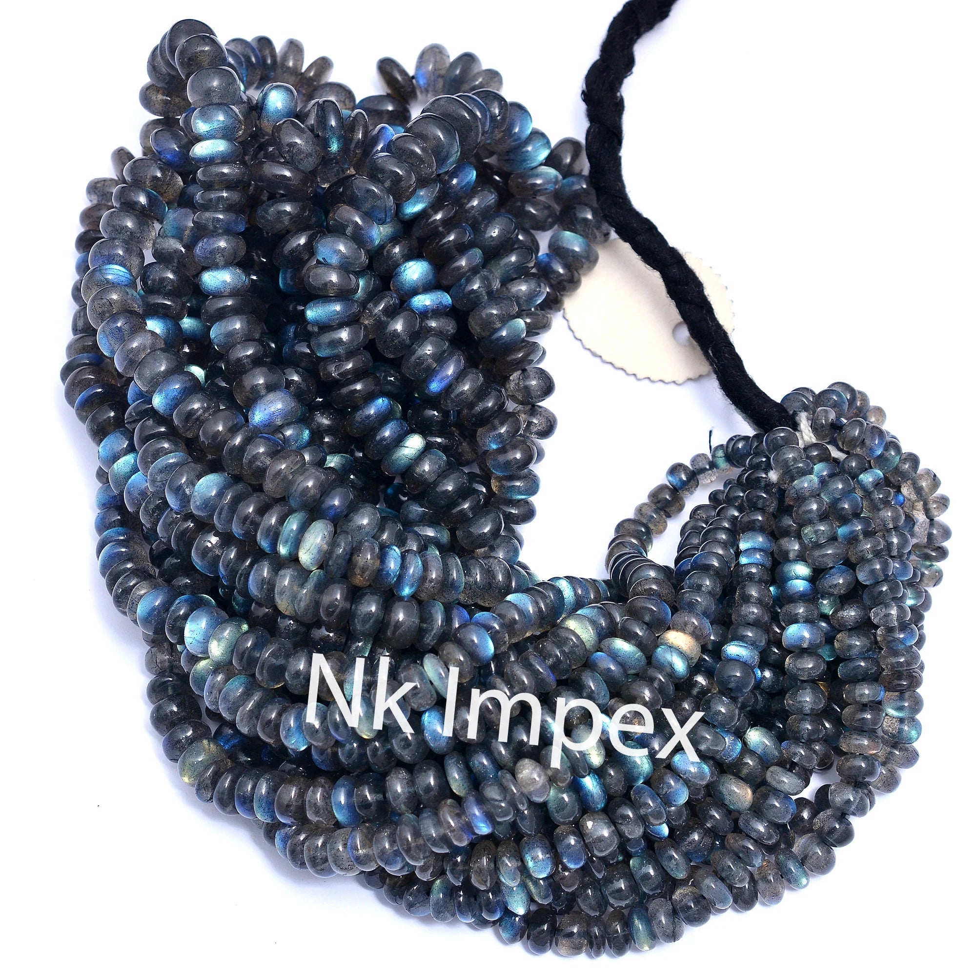 Labradorite Smooth Rondelle Beads, 5 mm To 10 mm, Black Rainbow Beads, Labradorite Handmade Jewelry, Gift For Women, 15 Inch