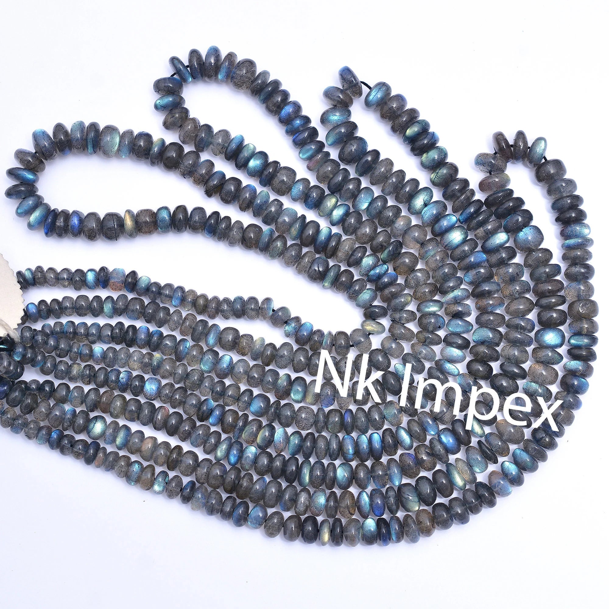 Labradorite Smooth Rondelle Beads, 5 mm To 10 mm, Black Rainbow Beads, Labradorite Handmade Jewelry, Gift For Women, 15 Inch