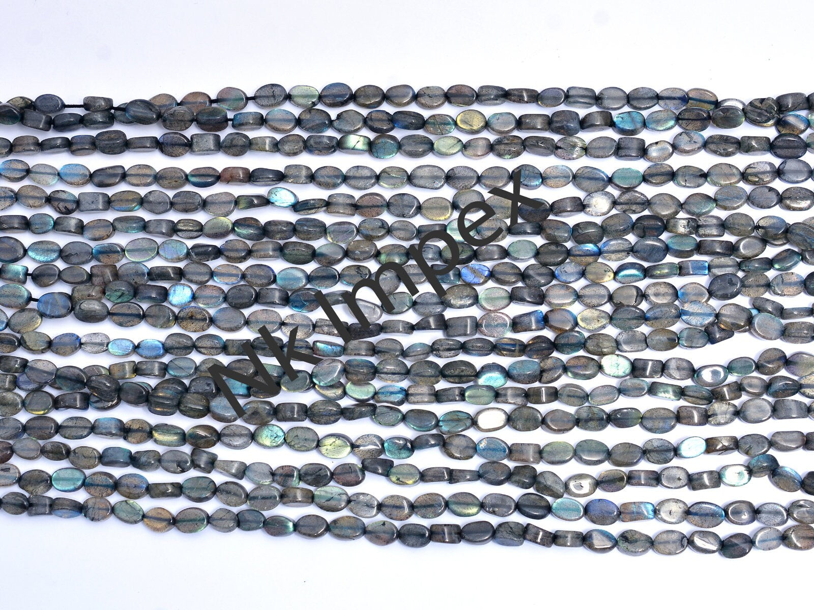 Labradorite Smooth Oval Beads, 6x4 mm To 8x5 mm, Black Rainbow Oval Beads, Labradorite Jewelry Making Gemstone Beads, 14 Inch, SKU 179