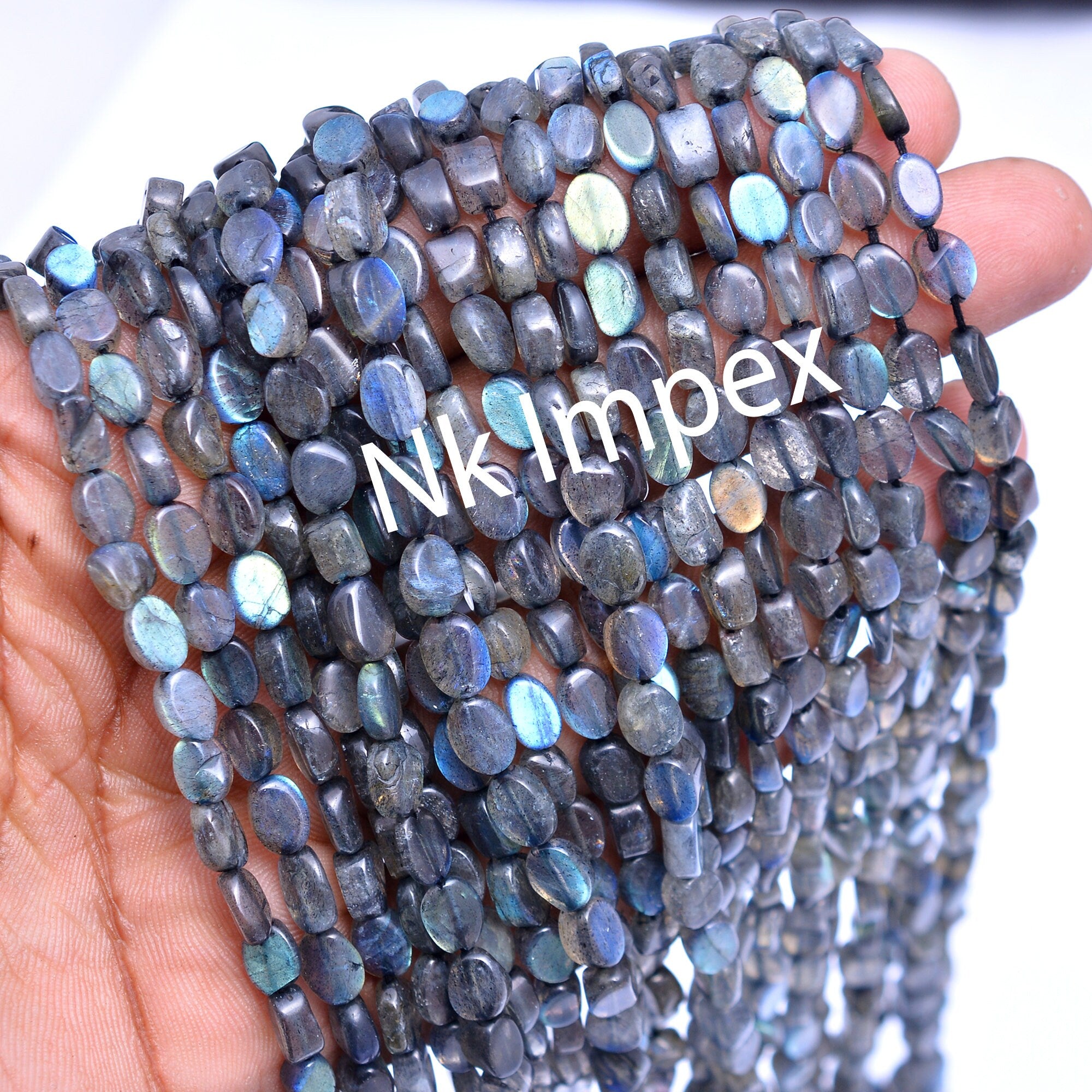 Labradorite Smooth Oval Beads, 6x4 mm To 8x5 mm, Black Rainbow Oval Beads, Labradorite Jewelry Making Gemstone Beads, 14 Inch, SKU 179
