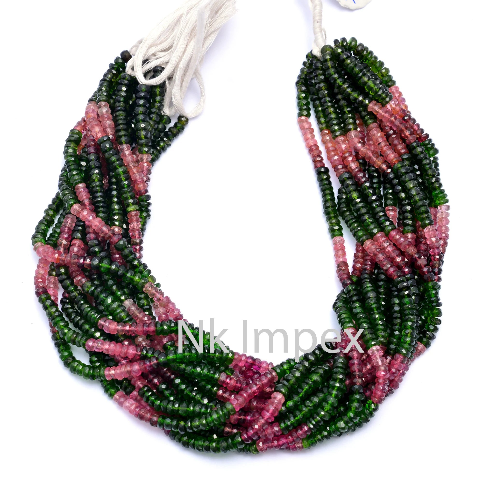 Natural Shaded Tourmaline Faceted Rondelle Beads, 4 - 5 mm Top Grade Tourmaline Beads 13 Inch Strand, (SKU 202)