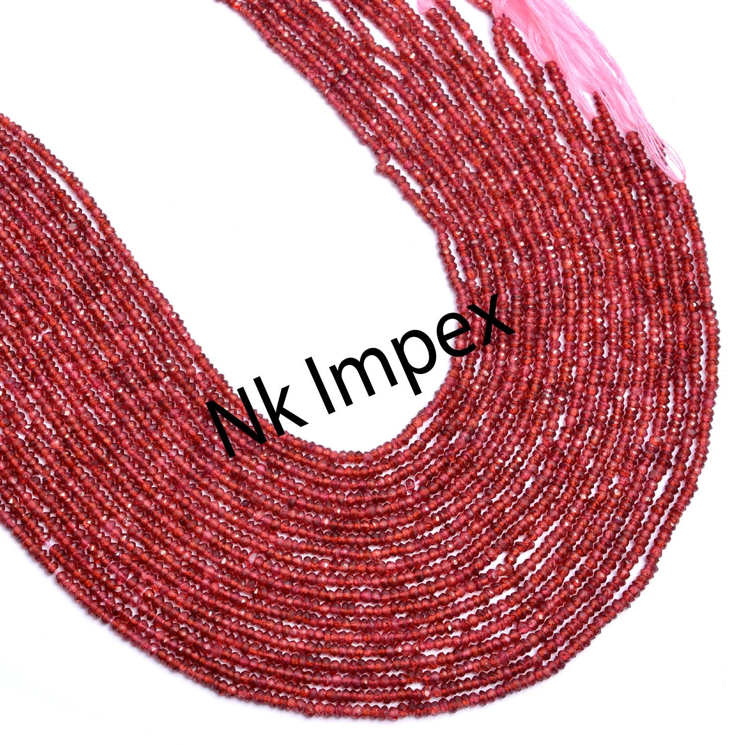Natural Red Garnet Faceted Rondelle Beads, 2 To 3 mm Beads, 14 Inches Strand, (273)