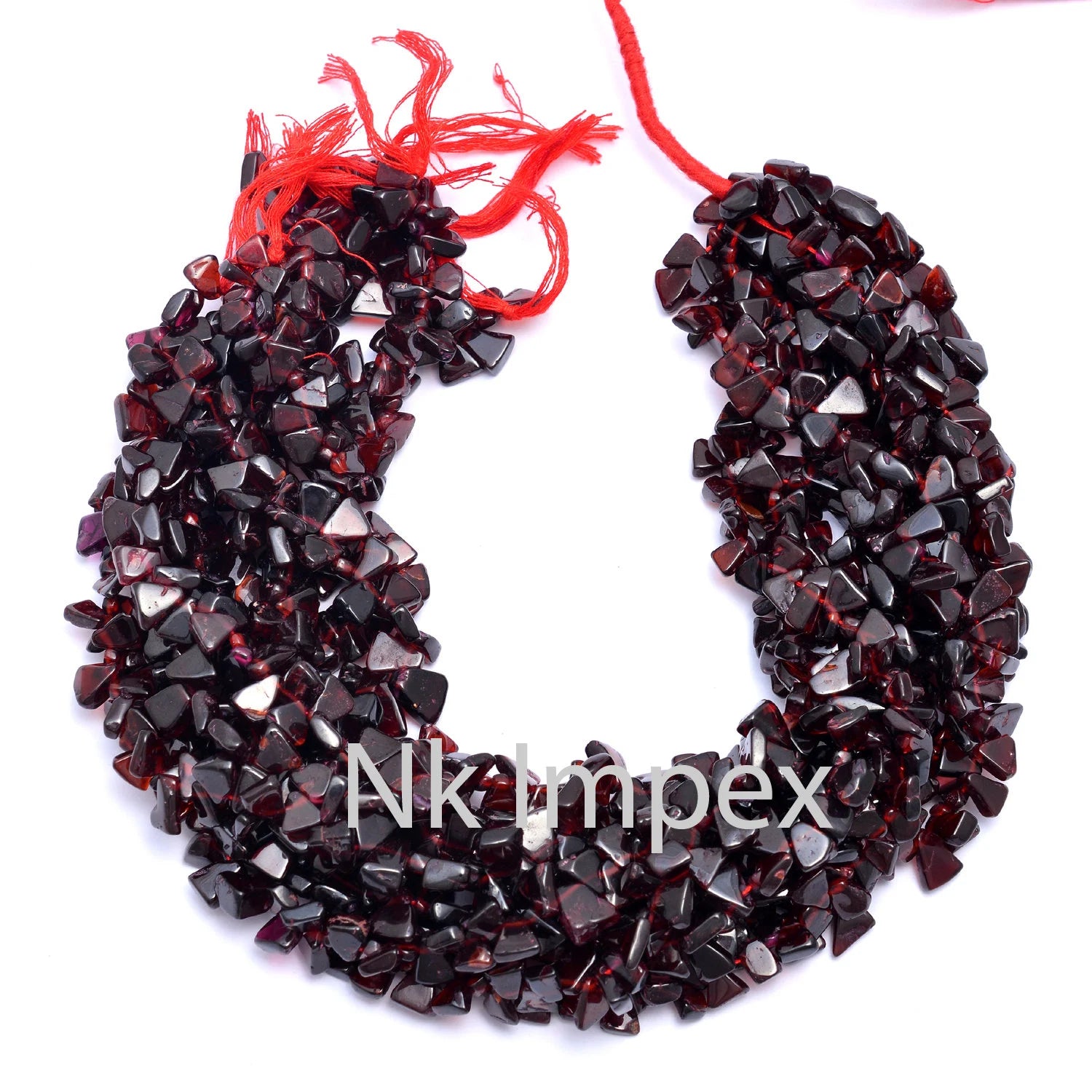 Natural Red Garnet Smooth Triangle Beads, 5x7 mm To 6x8 mm, SKU281