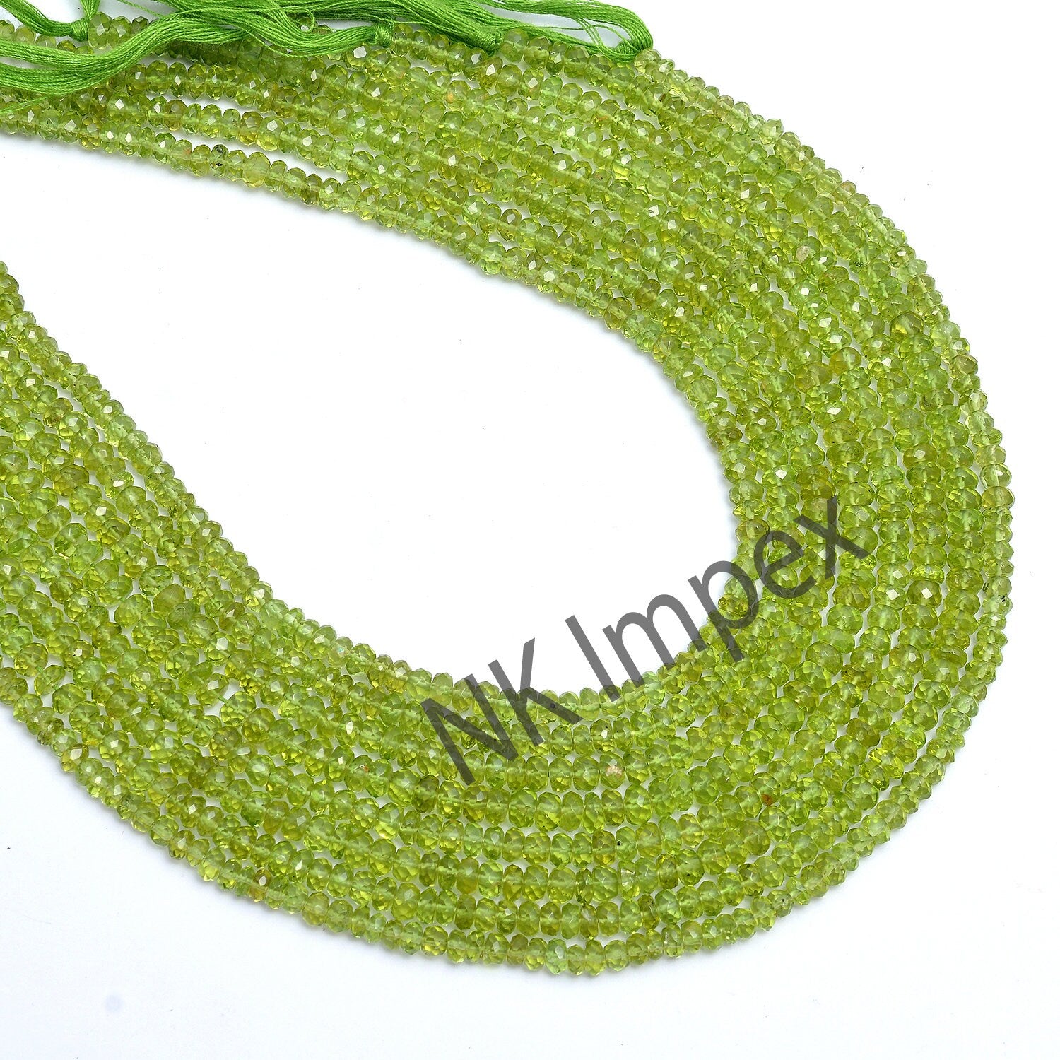 Natural Peridot Faceted Beads, 4.5 mm To 5.5 mm, 15 Inch Strand, (SKU286)