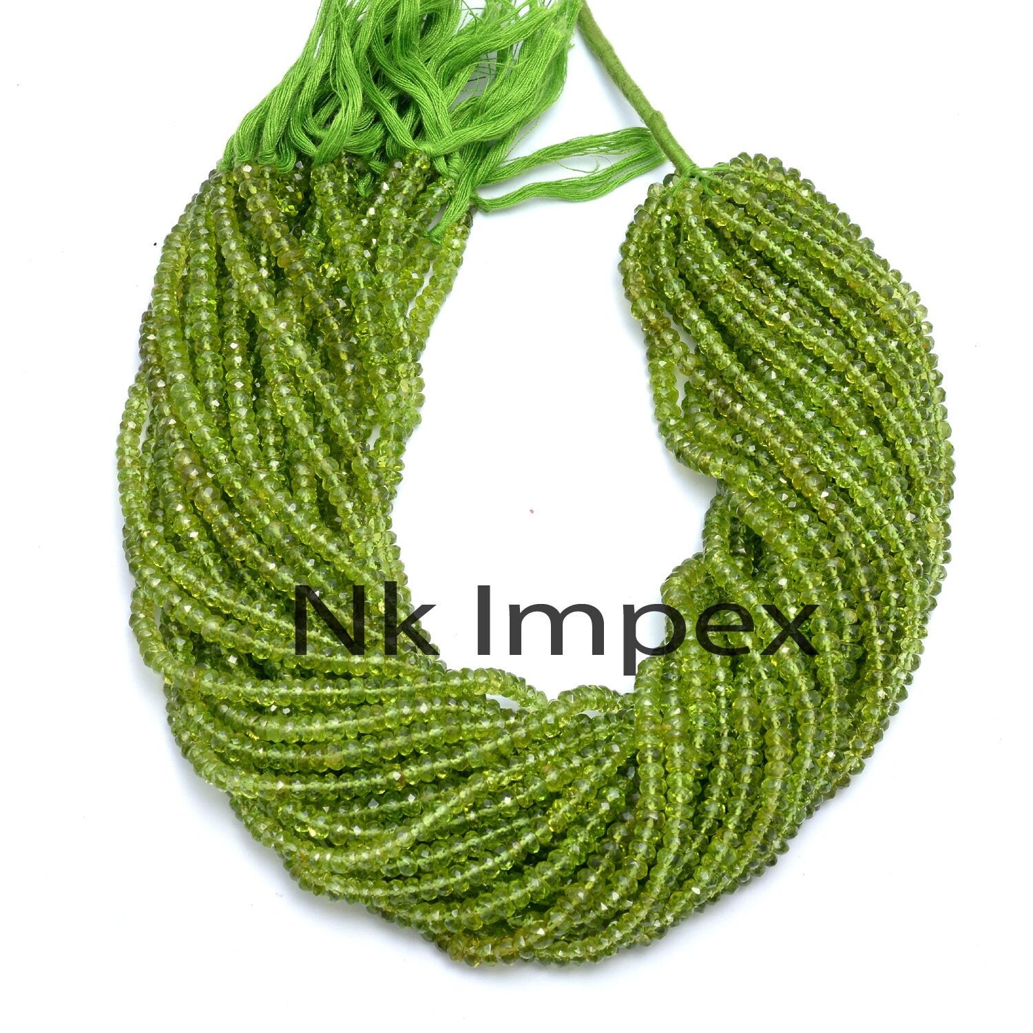 Natural Peridot Faceted Beads, 4.5 mm To 5.5 mm, 15 Inch Strand, (SKU286)
