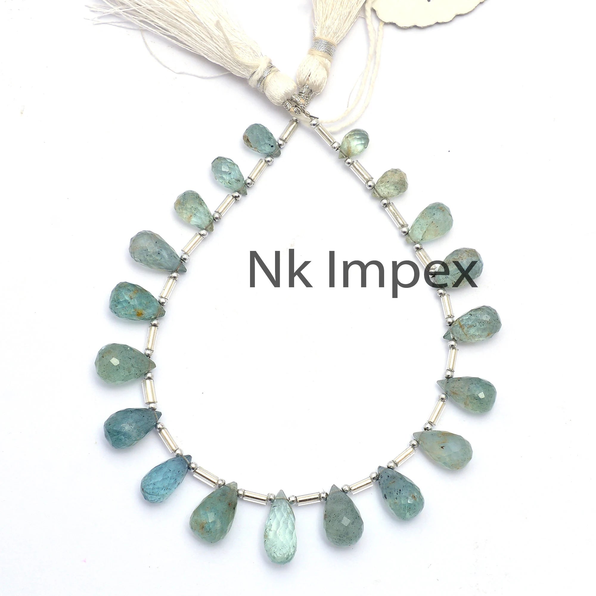 Natural Moss Aquamarine Tear Drop Cut Briolettes 8 Inches, AA Quality, Handmade Beads, Gift For Her, Jewelry Beads, SKU No. 311