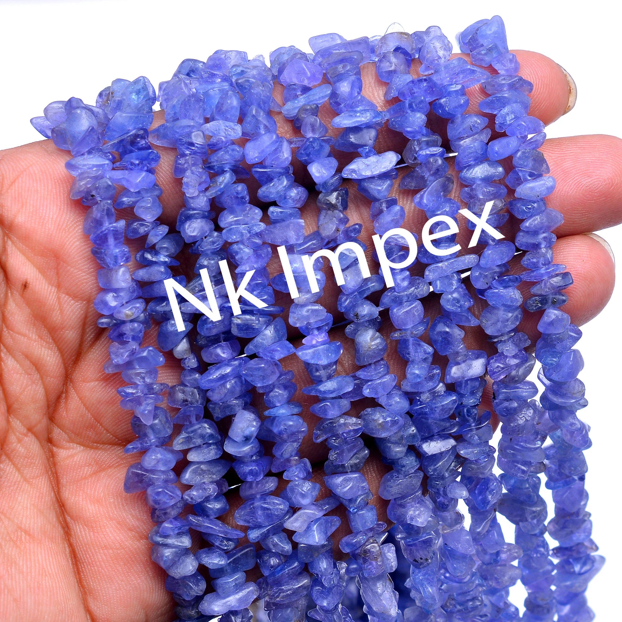 Natural Tanzanite Raw Chips Beads, 4 To 6 mm, 36 Inch Strand, (SKU316)