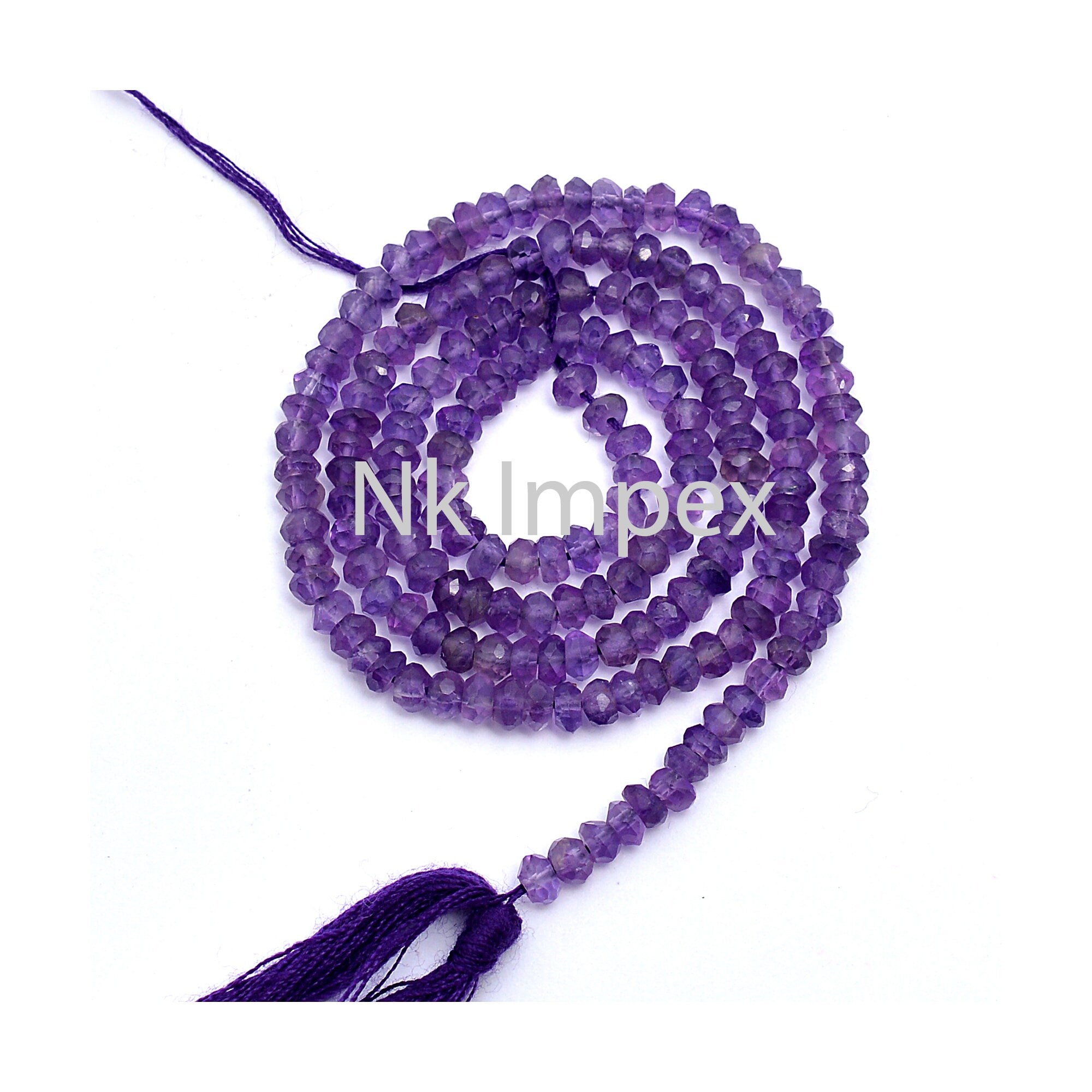 Amethyst Faceted Rondelle Beads, 3 mm To 3.5 mm, Amethyst Beads, Amethyst Jewelry Making Beads, Gift For Women, 15 Inch, SKU 327