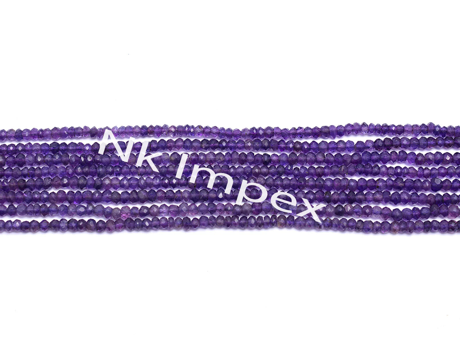 Natural Amethyst Faceted Rondelle Beads, 3 mm To 4 mm, Amethyst Faceted Beads, Amethyst Jewelry Making Beads, 14.5 Inch