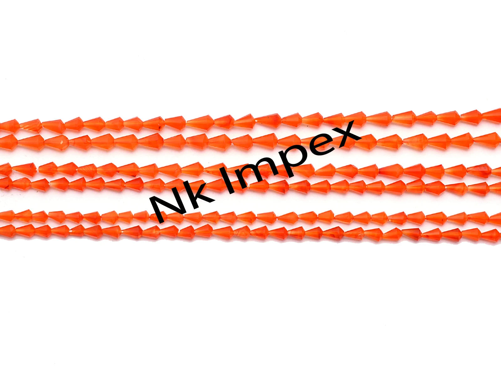 Carnelian Faceted Straight Drill Drops Beads, Orange Carnelian Drops Beads, Carnelian Jewelry Making Gemstone Beads, 14.5 Inch