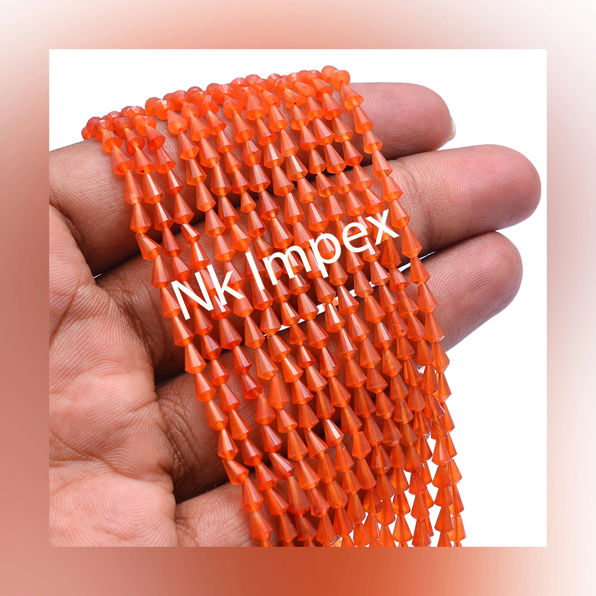 Carnelian Faceted Straight Drill Drops Beads, Orange Carnelian Drops Beads, Carnelian Jewelry Making Gemstone Beads, 14.5 Inch