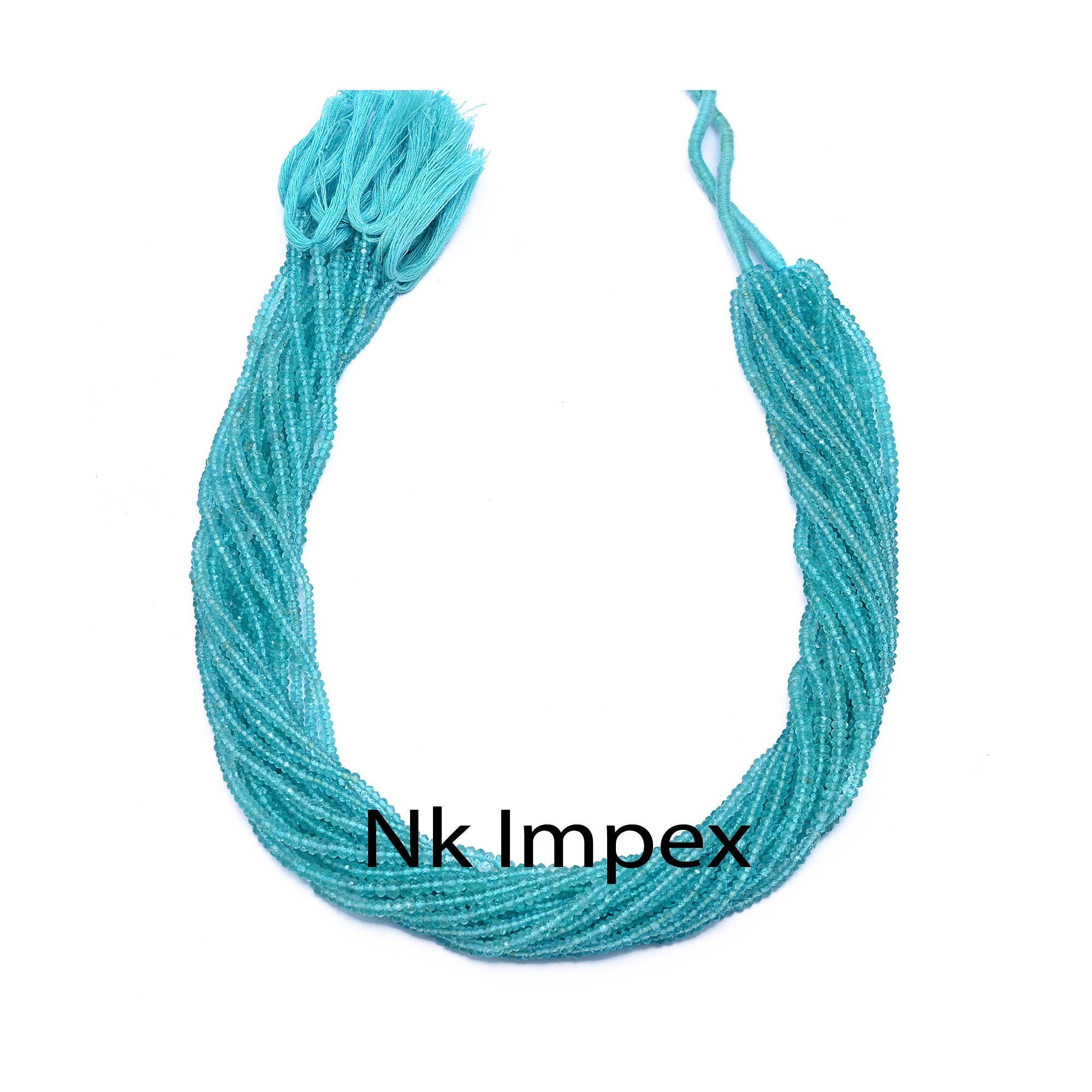 Natural Sky Apatite Faceted Rondelle Beads, 2.5 mm To 3.5 mm, Apatite Faceted Beads, Apatite Beads, Jewelry Making Gemstone Beads
