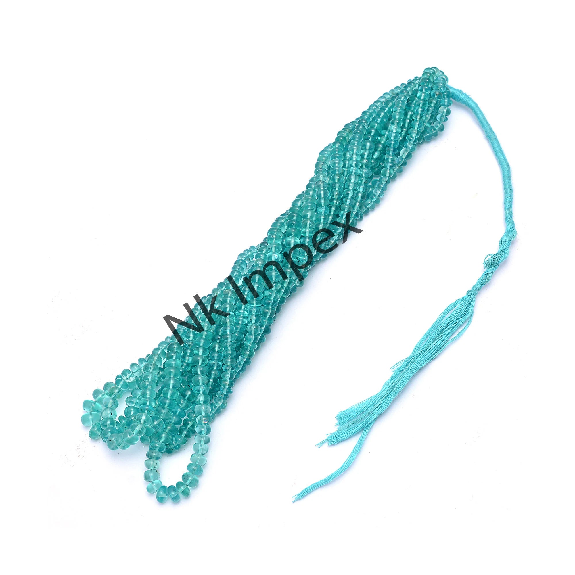 Sky Apatite Smooth Rondelle Beads, 5 mm To 7 mm, Apatite Beads, Sky Apatite Handmade Gemstone Jewelry Beads, 17 Inch