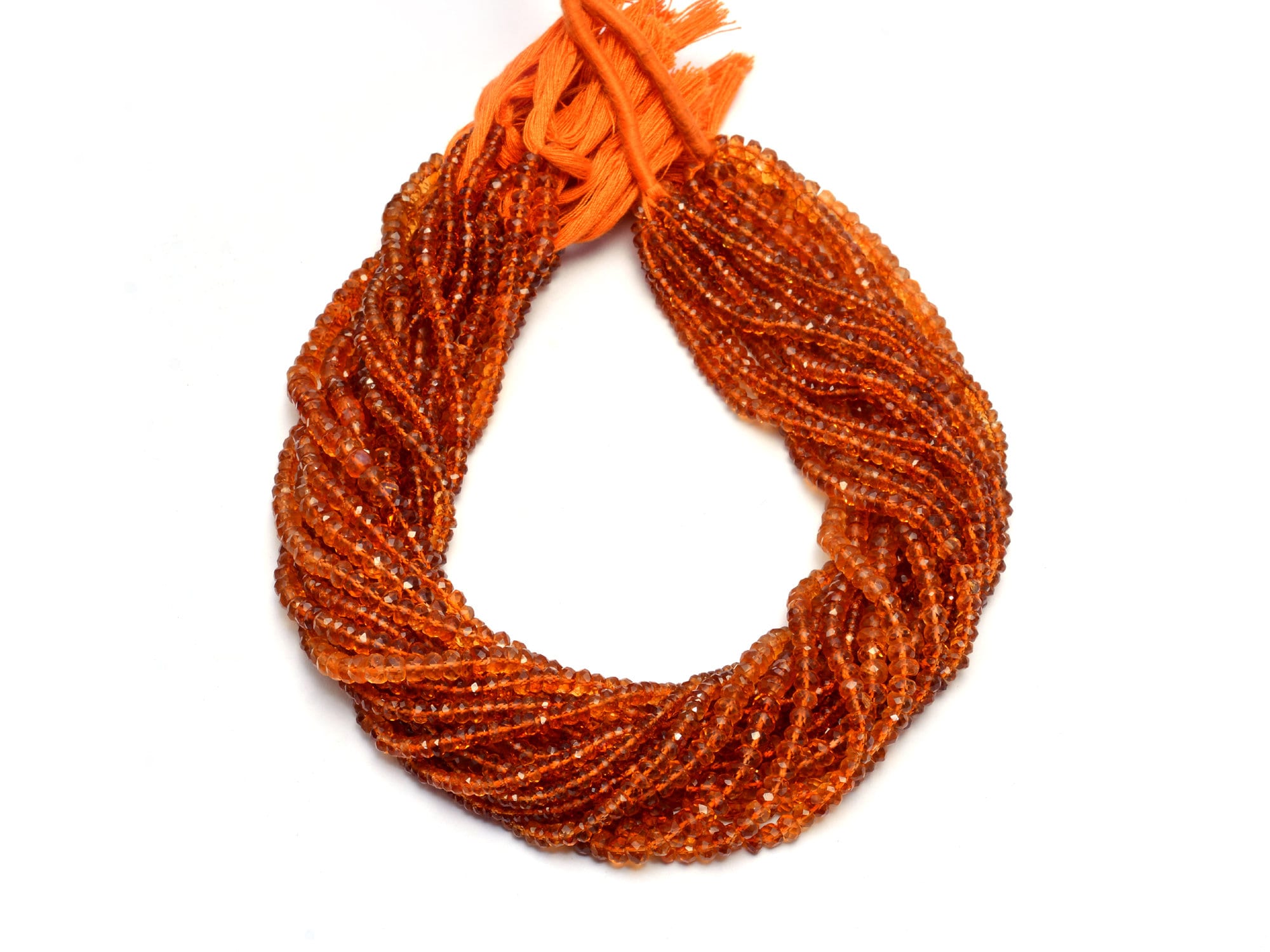 Madeira Citrine Faceted Rondelle Beads, Citrine Handmade Jewelry Making Gemstone Beads, 13 Inch, (SKU1026)