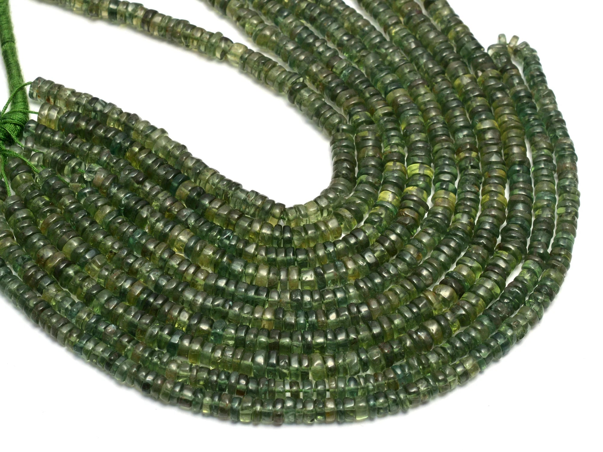 Green Apatite Smooth Tyre Beads, 4 mm To 5.5 mm, Green Apatite Wheels, Green Apatite Coin, Apatite Handmade Jewelry Beads, 16 Inch, SKU1044