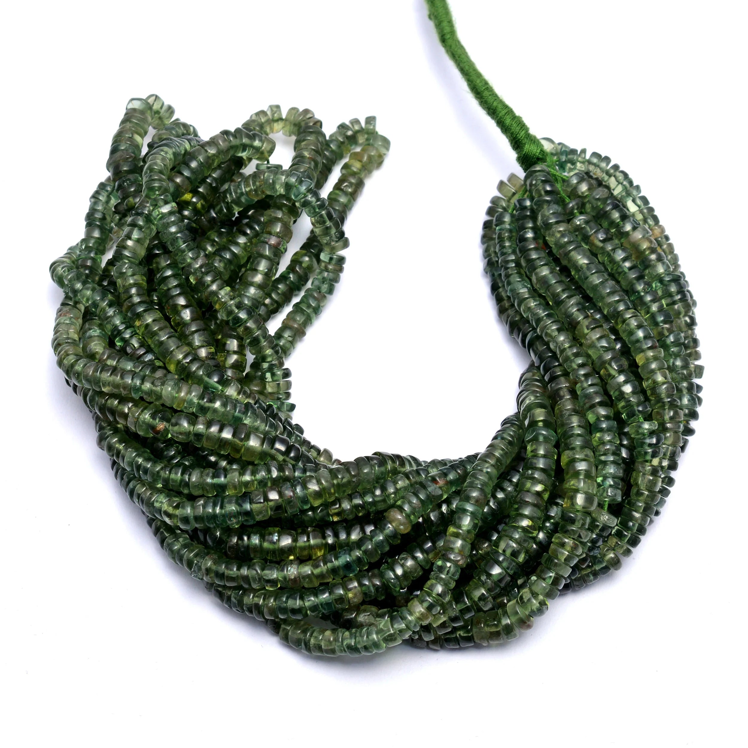 Green Apatite Smooth Tyre Beads, 4 mm To 5.5 mm, Green Apatite Wheels, Green Apatite Coin, Apatite Handmade Jewelry Beads, 16 Inch, SKU1044
