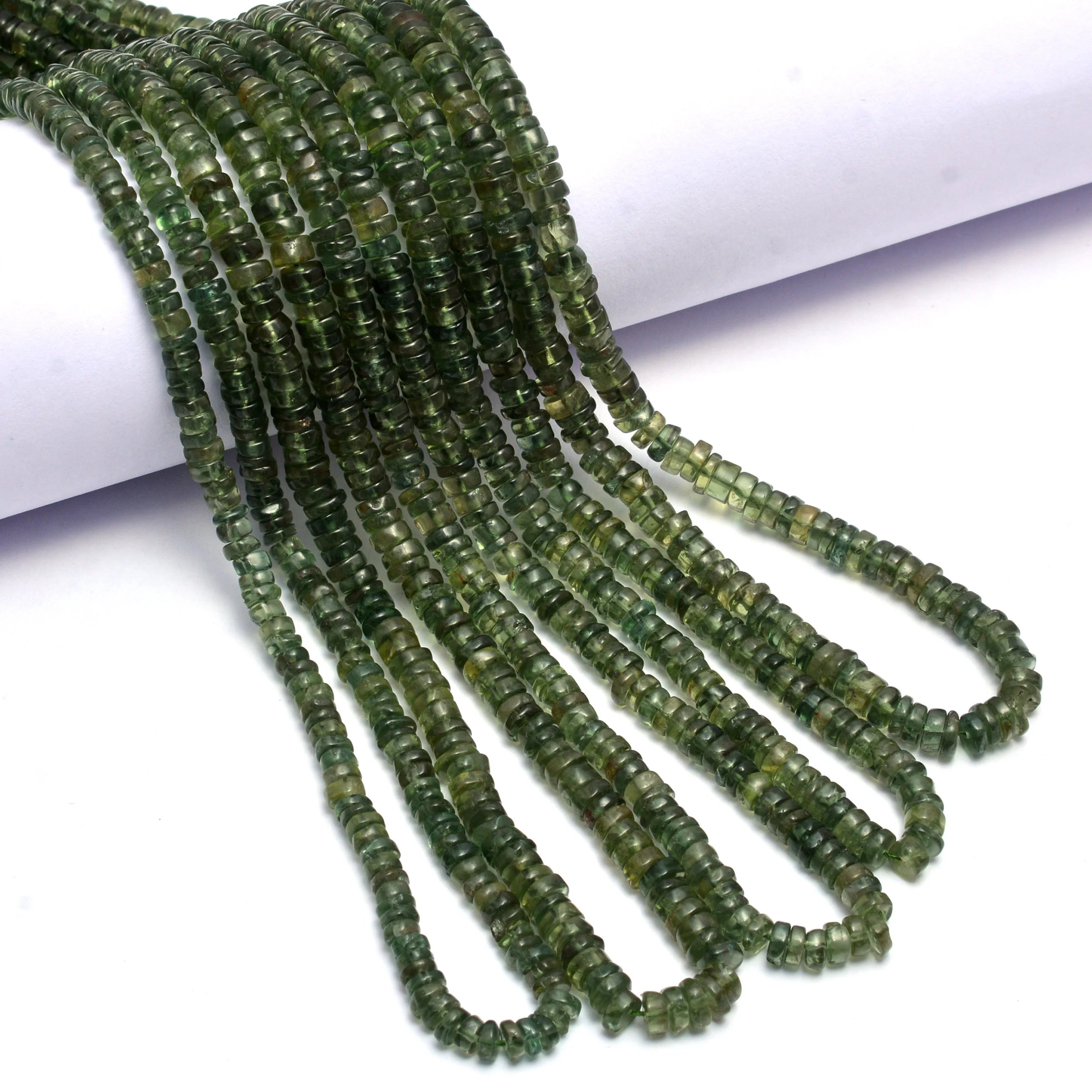 Green Apatite Smooth Tyre Beads, 4 mm To 5.5 mm, Green Apatite Wheels, Green Apatite Coin, Apatite Handmade Jewelry Beads, 16 Inch, SKU1044