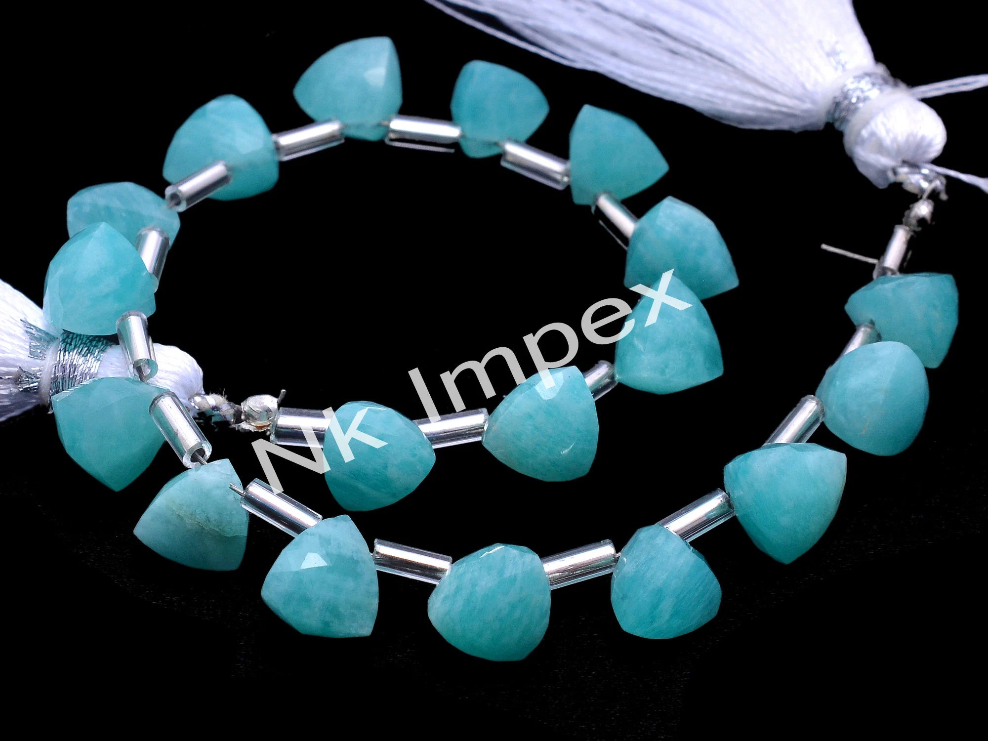 Amazonite Pyramid Faceted Triangle Beads, 6x6 mm To 7x8 mm, (SKU1032)