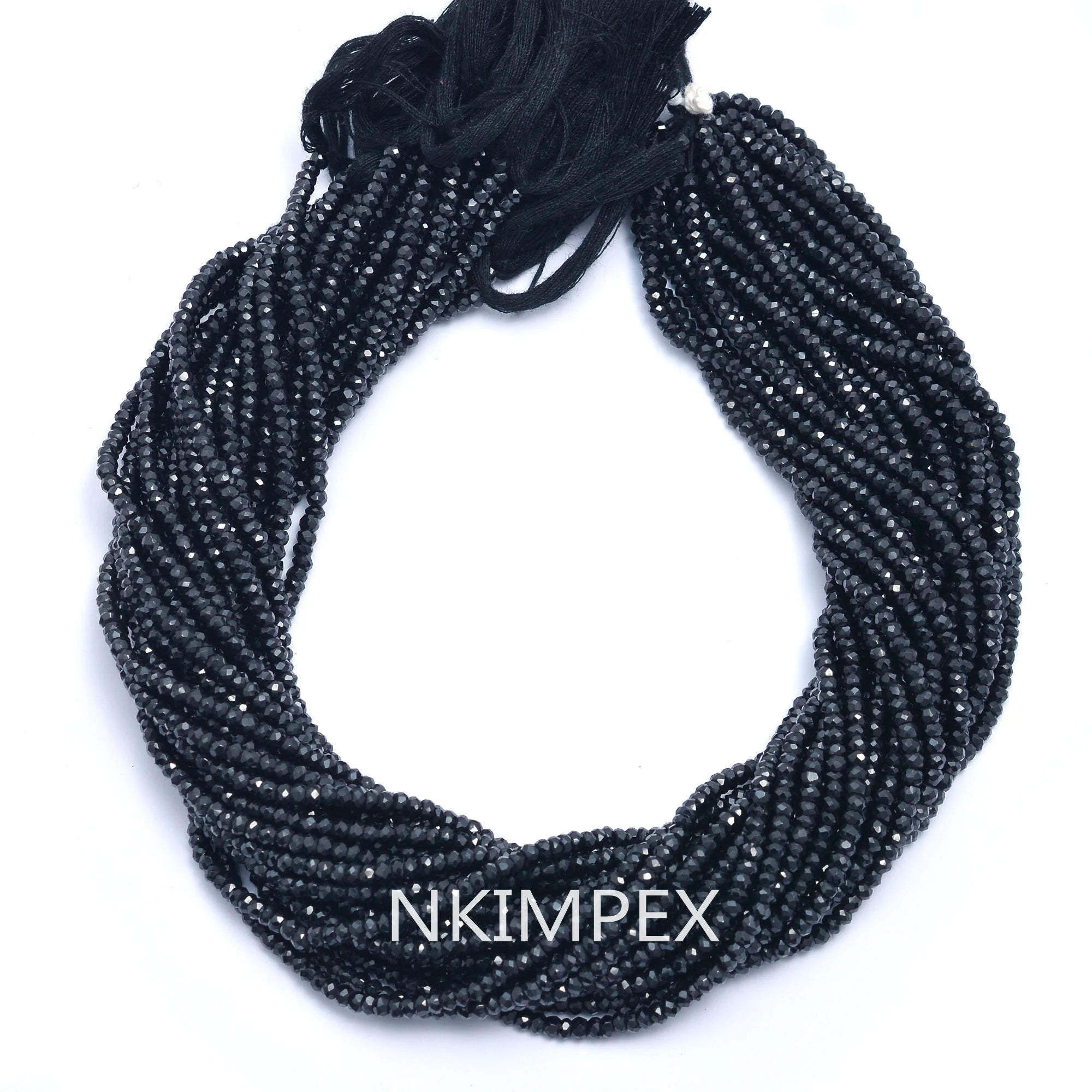 Natural Black Spinel Faceted Roundel Beads, Black Spinel Roundel, Black Spinel Faceted, Gem Quality, 14 Inch