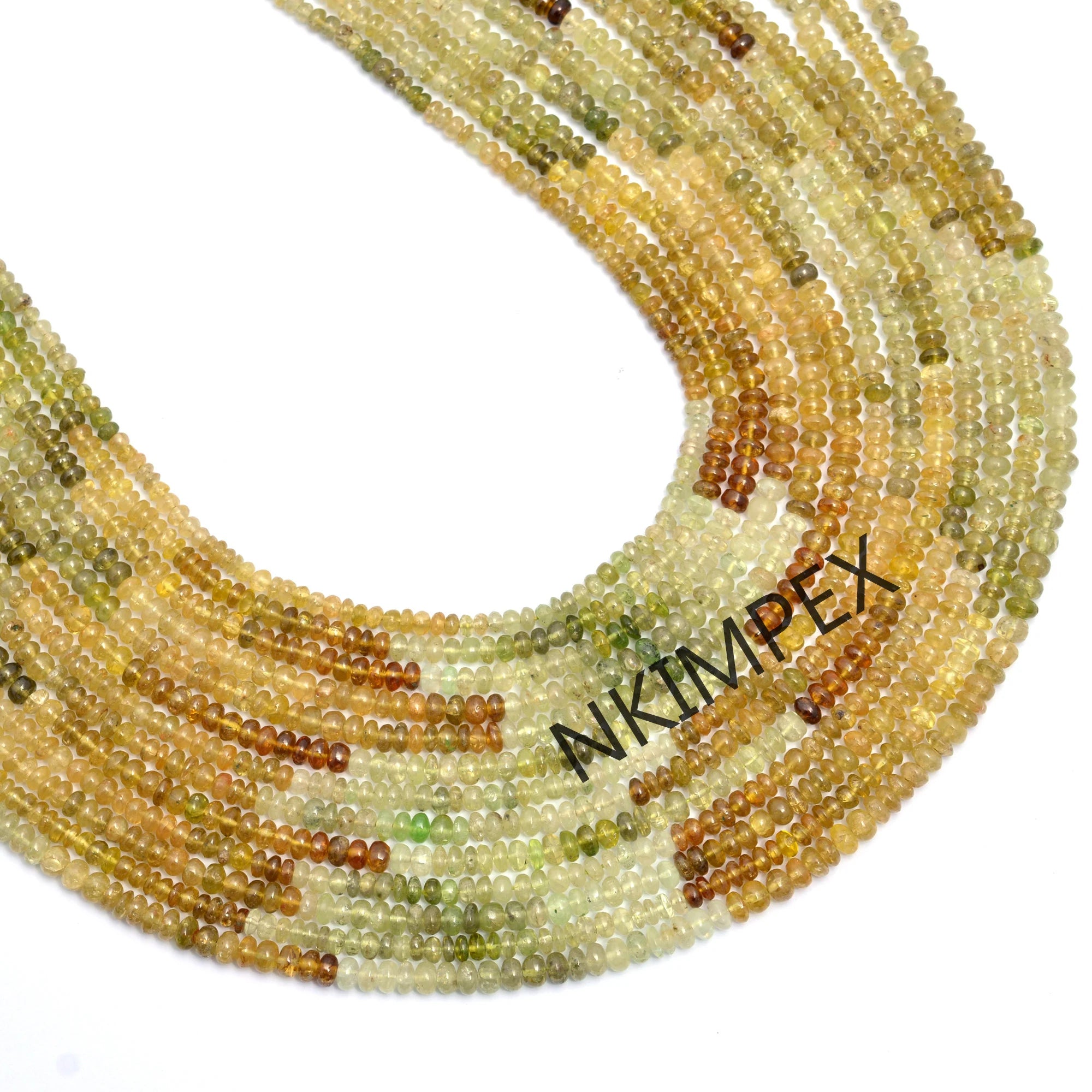 Natural Grossular Garnet Smooth Roundel Beads, 3.5 To 5 mm, 15 Inch, (SKU032)