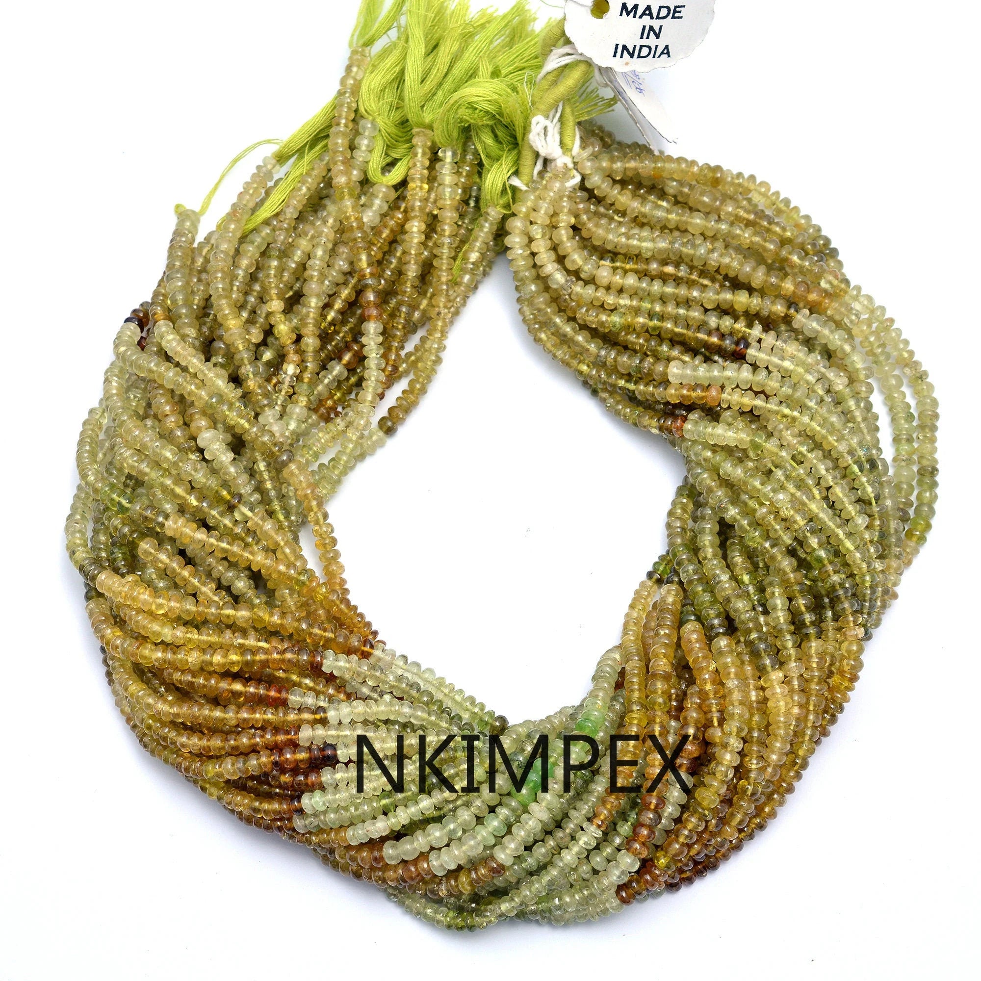 Natural Grossular Garnet Smooth Roundel Beads, 3.5 To 5 mm, 15 Inch, (SKU032)