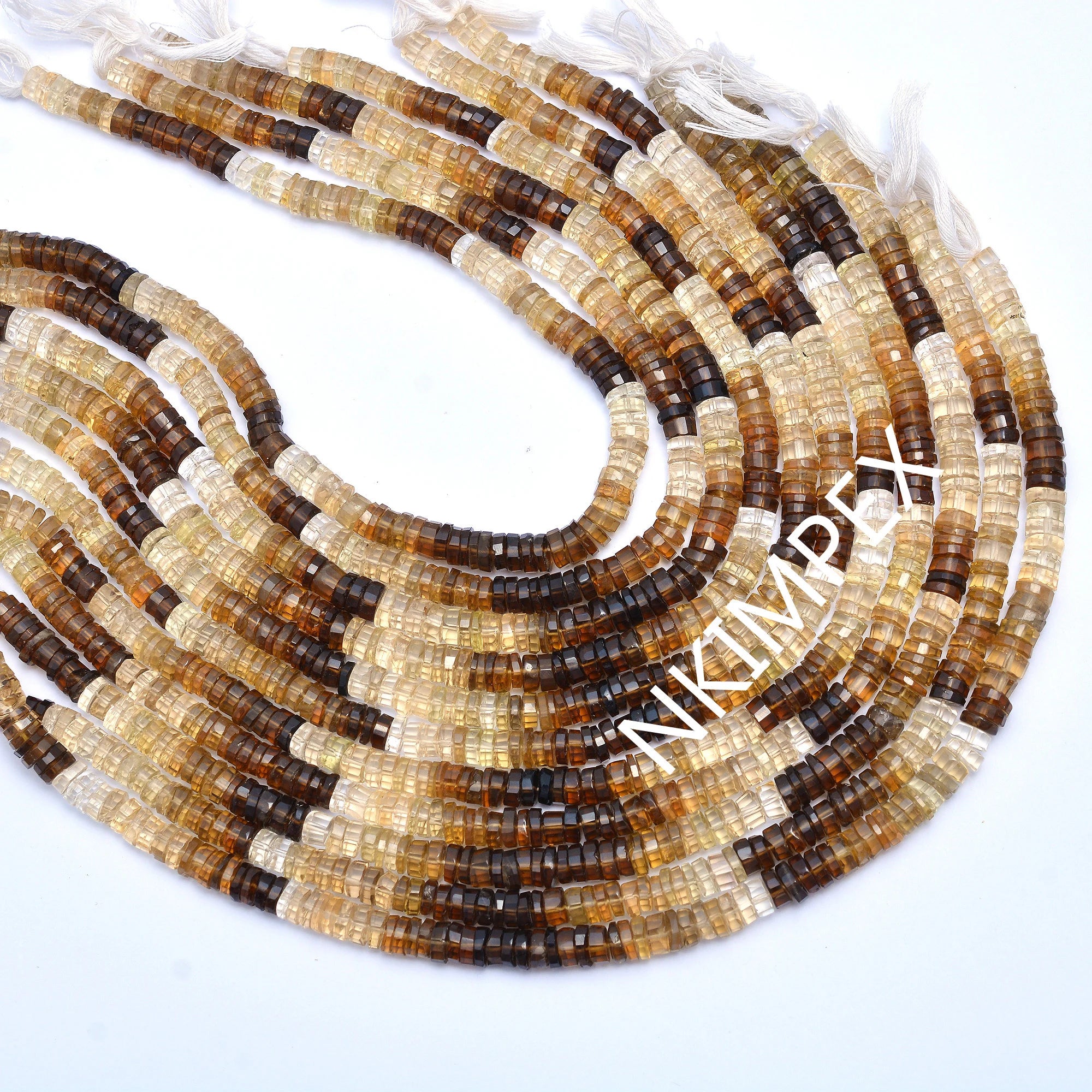Beer Quartz Faceted Tyre Beads, 6.5 mm To 7.5 mm, Beer Quartz Tyre, Beer Quartz Jewelry Making Gemstone, 14.5 Inches, SKU 045