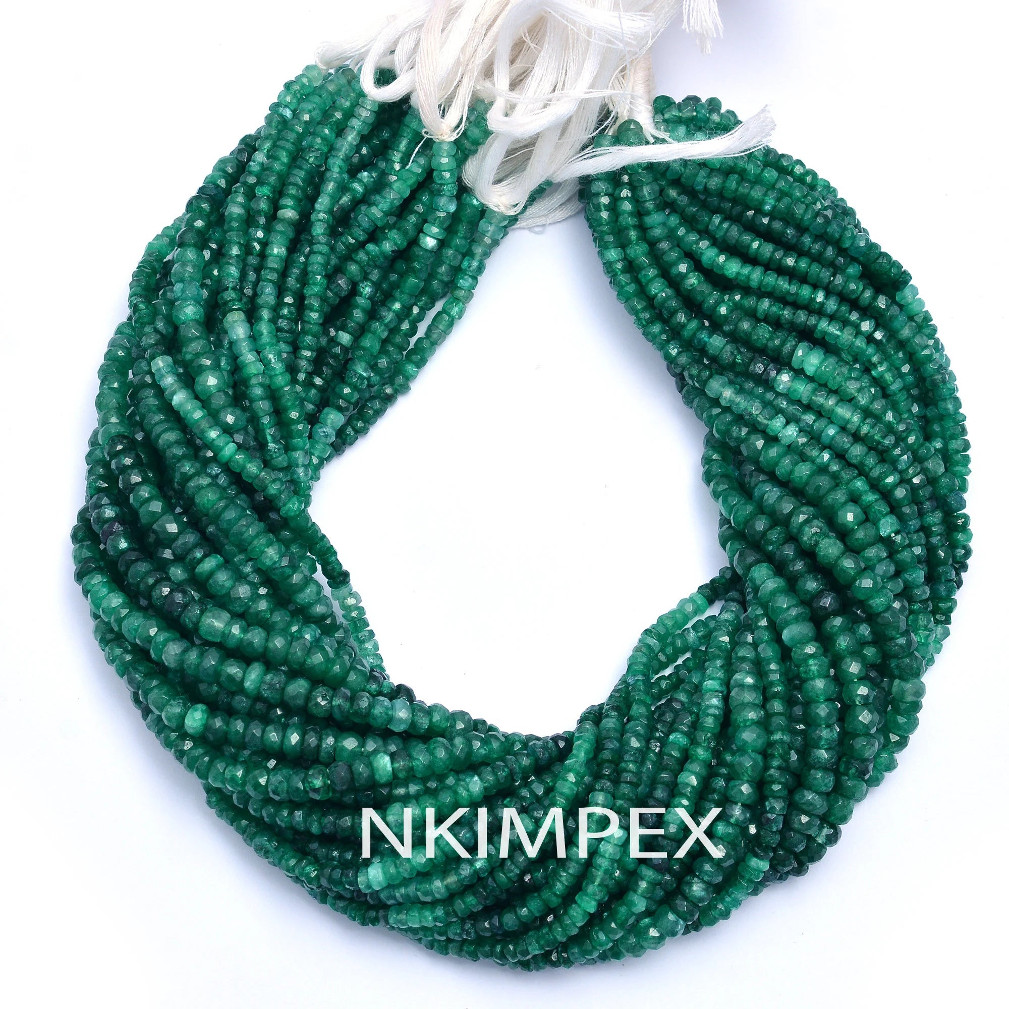 Beryl Dyed Faceted Rondelle Beads, 13 Inch Strand, Unique Gemstone Beads, (SKU049)