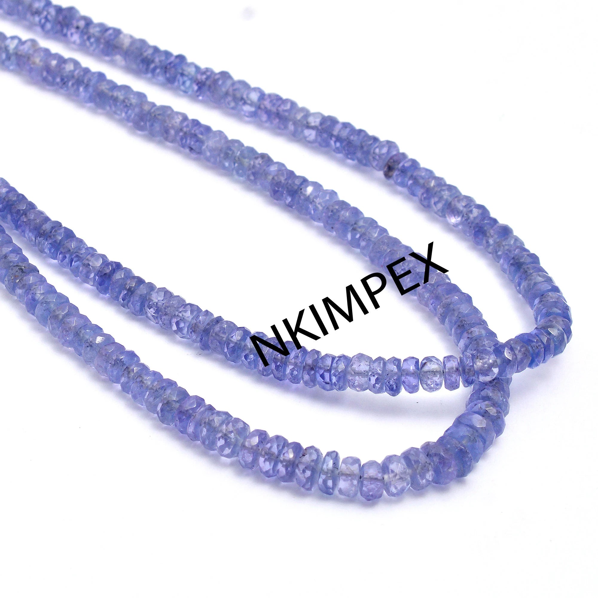 Natural Tanzanite Faceted Rondelle Beads, Tanzanite Jewelry Making Gemstone Beads, 16 Inch Strand, (SKU051)