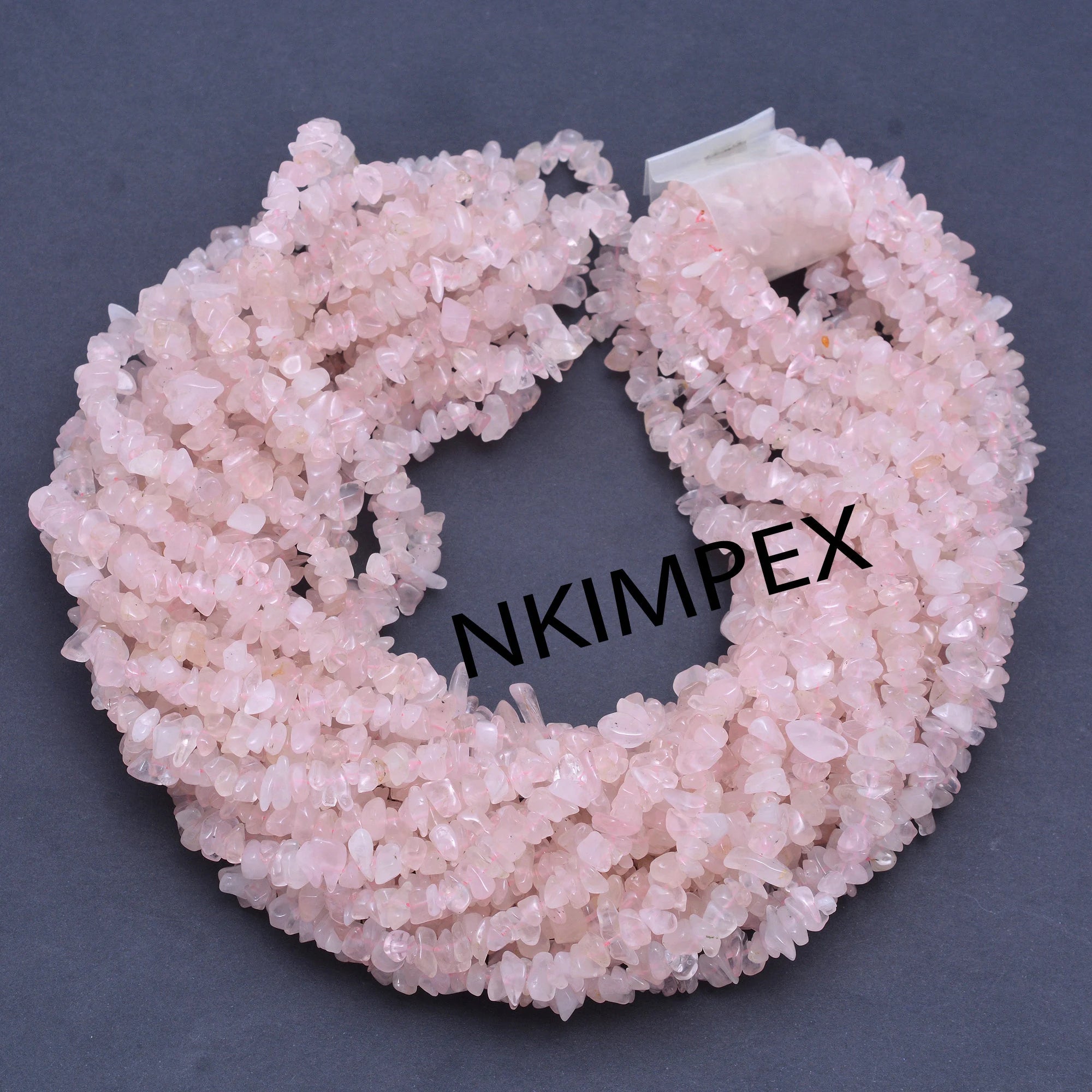 Natural Rose Quartz Smooth Uncut Chips Beads, 6 To 8 mm, 36 Inch Strand Unique Quartz Gemstone Beads, (SKU100)