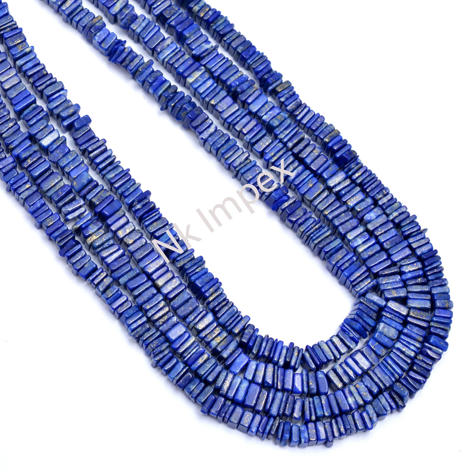 Natural Lapis Smooth Square Beads, Lapis Lazuli Square Beads, Lapis Lazuli Jewelry Making Gemstone Square Beads, 16 Inch Strand, SKU 104