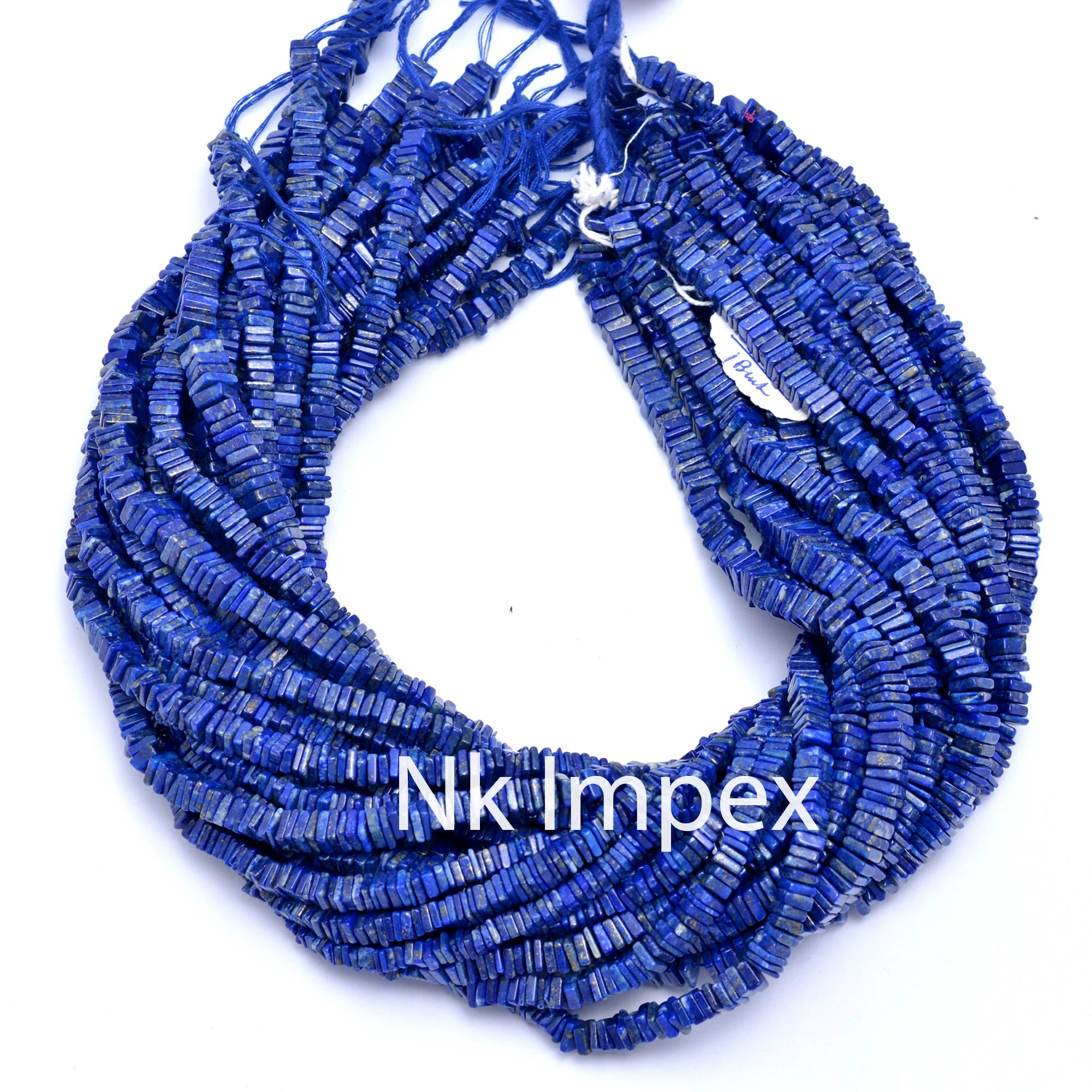 Natural Lapis Smooth Square Beads, Lapis Lazuli Square Beads, Lapis Lazuli Jewelry Making Gemstone Square Beads, 16 Inch Strand, SKU 104