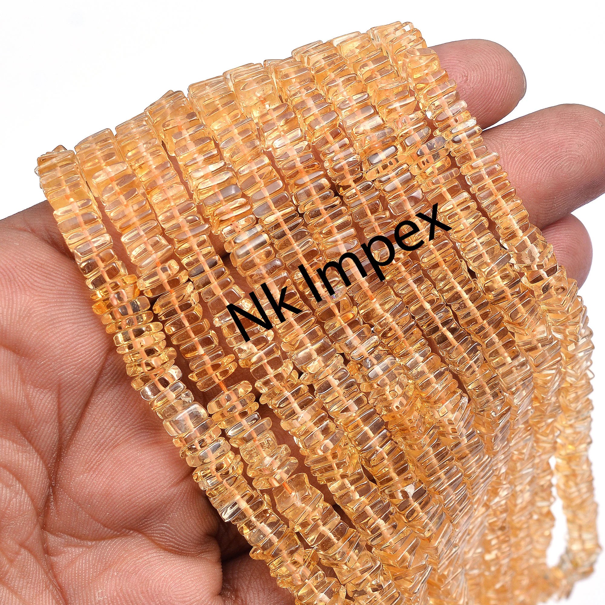 Natural Citrine Smooth Square Beads, Citrine Square Beads, Square Gemstone, Square Jewelry Making Beads, 16 Inch, SKU 114