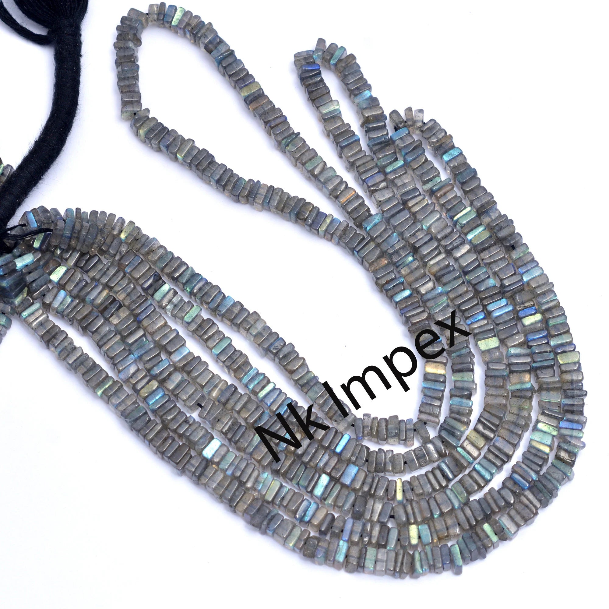 Natural Labradorite Smooth Square Beads, Labradorite Square Beads, Labradorite Jewelry Making Gemstone Beads, 16 Inch, SKU 105