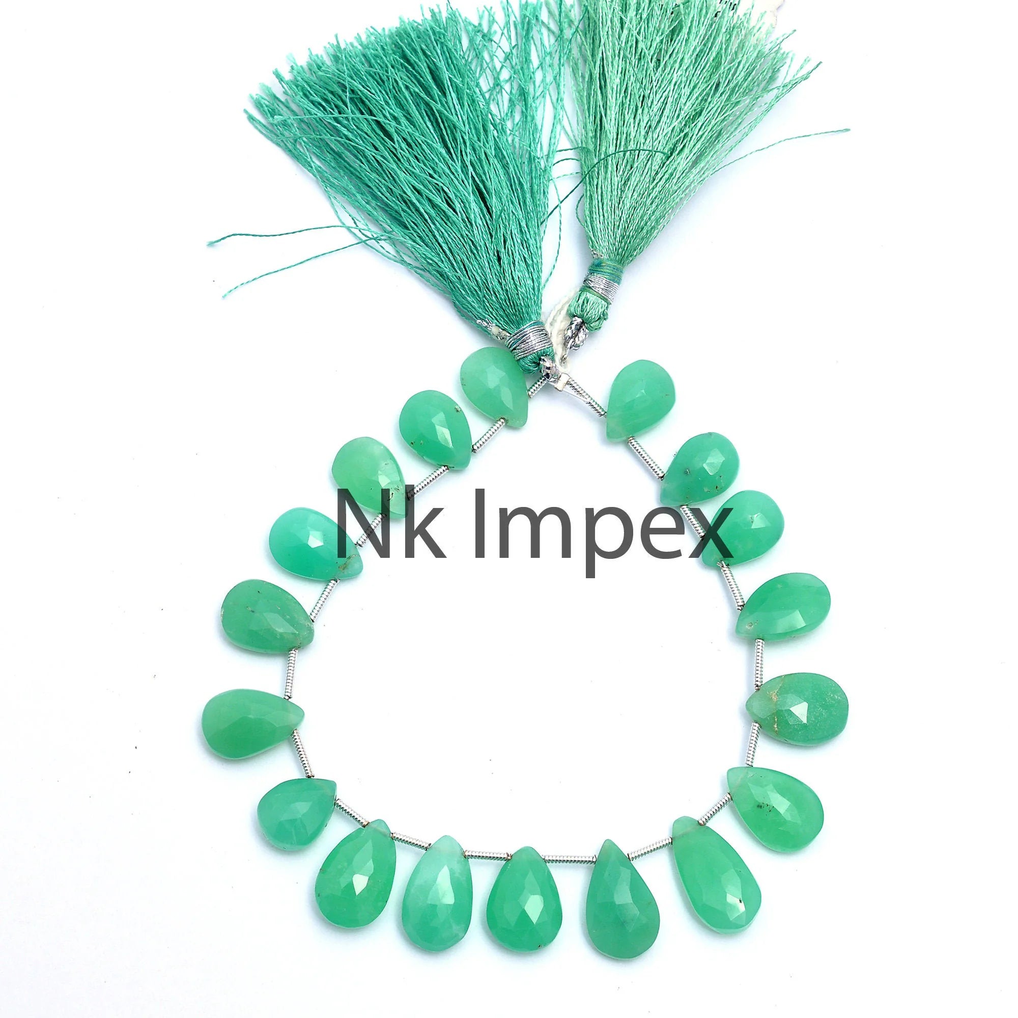 Natural Chrysoprase Faceted Pear Beads, Chrysoprase Pear, Chrysoprase Pear Gemstone, Pear Jewelry Making Beads, 8 Inch, SKU 115