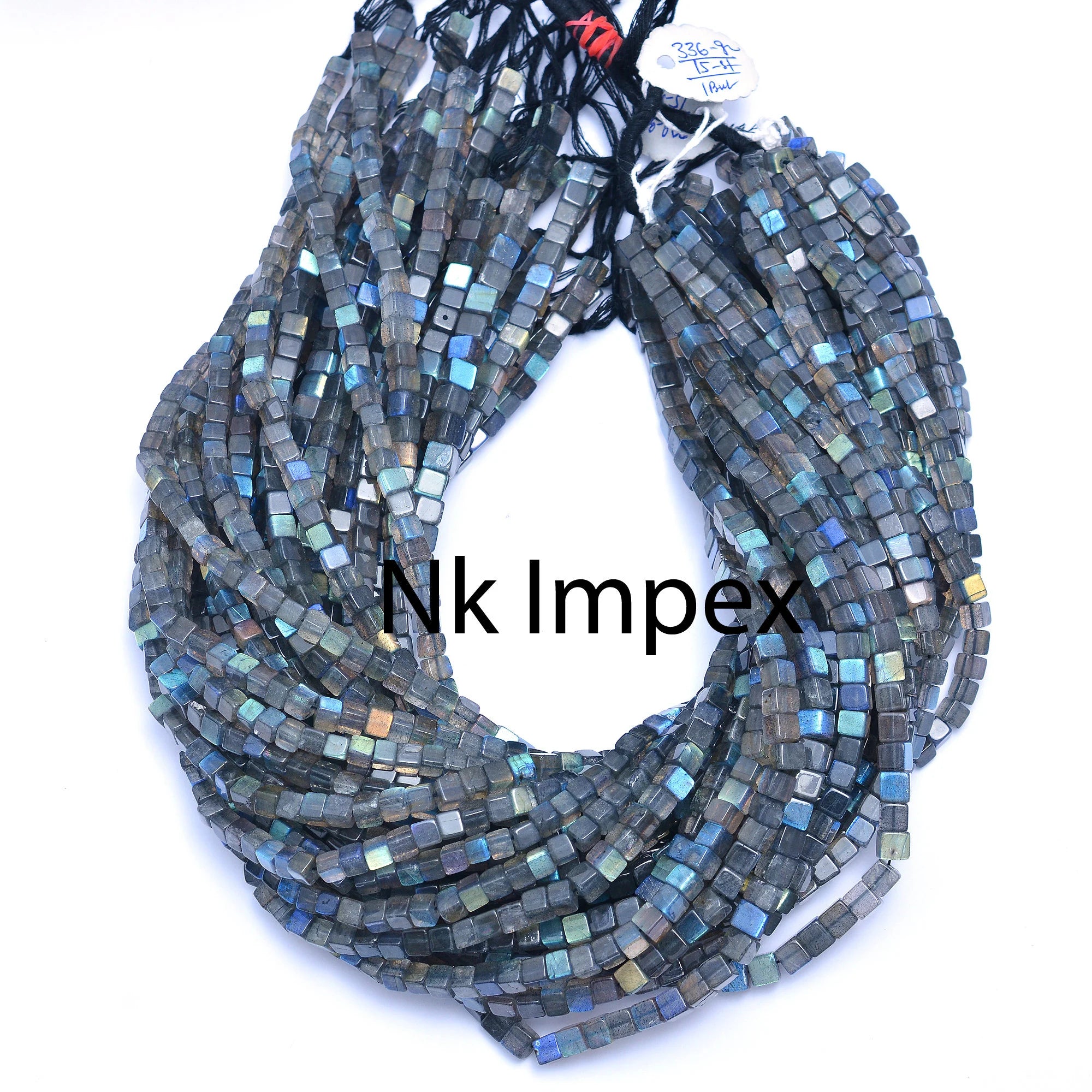 Labradorite Smooth Cube Box Beads, Blue Fire Labradorite Cube, Labradorite Jewelry Making Gemstone Beads. 16 Inches Strand (SKU106)