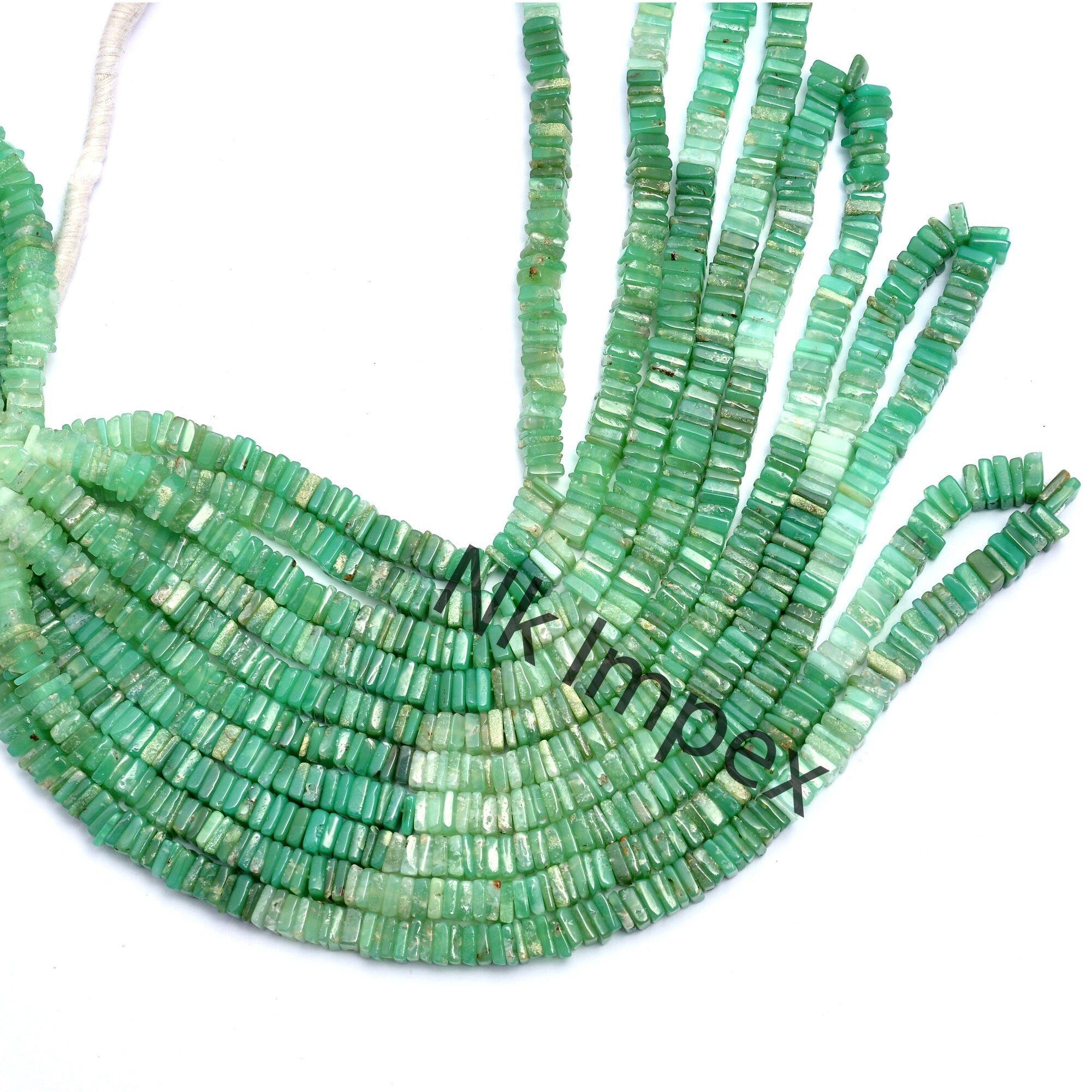 Natural Green Chrysoprase Smooth Square Beads, Chrysoprase Square Beads, Chrysoprase Square Jewelry Making Gemstone, 16 Inch Strand, SKU 116