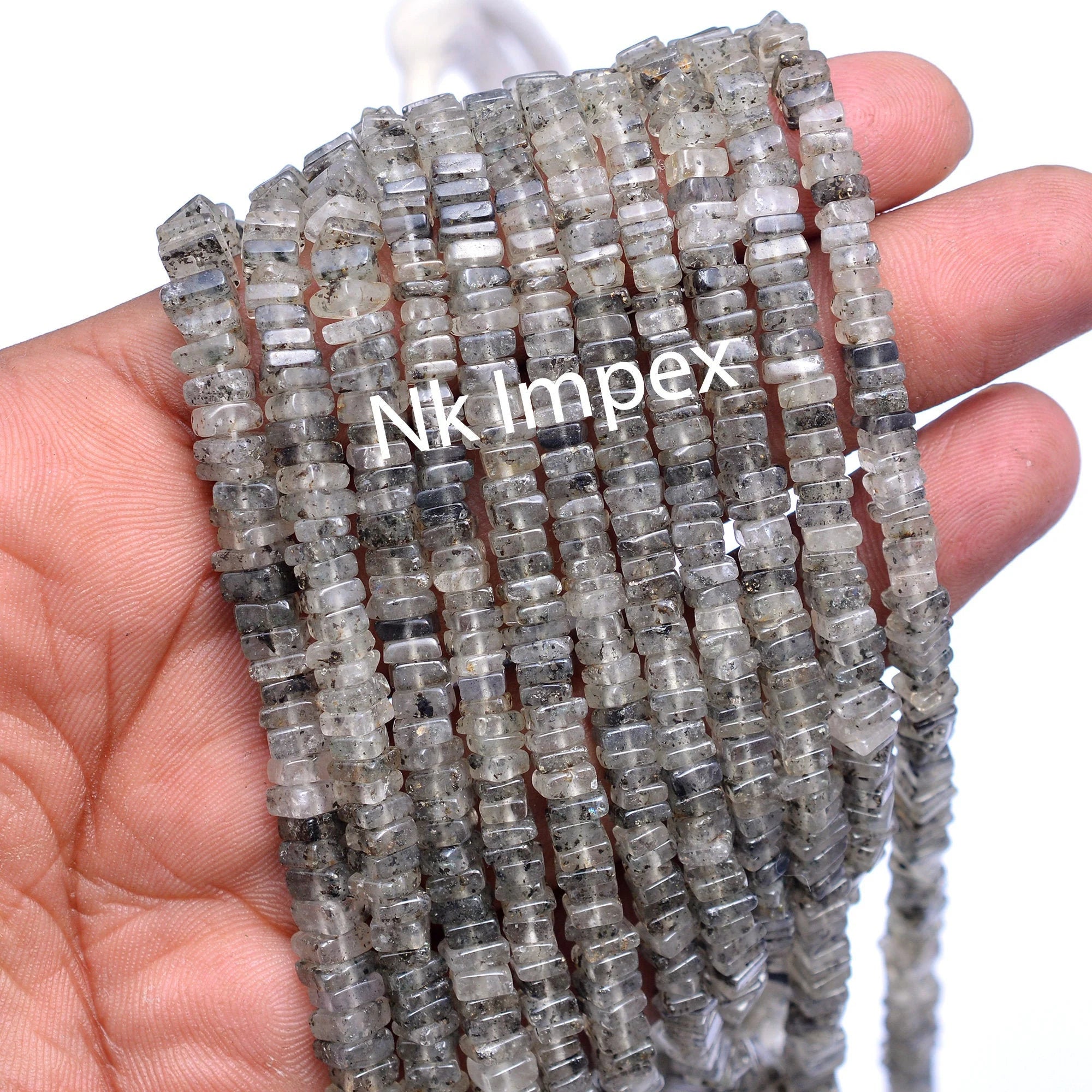 Black Rutile Smooth Square Beads, 4 mm To 6 mm, Black Rutile Square Gemstone, Rutile Jewelry Making Gemstone Beads, 16 Inches, SKU 109
